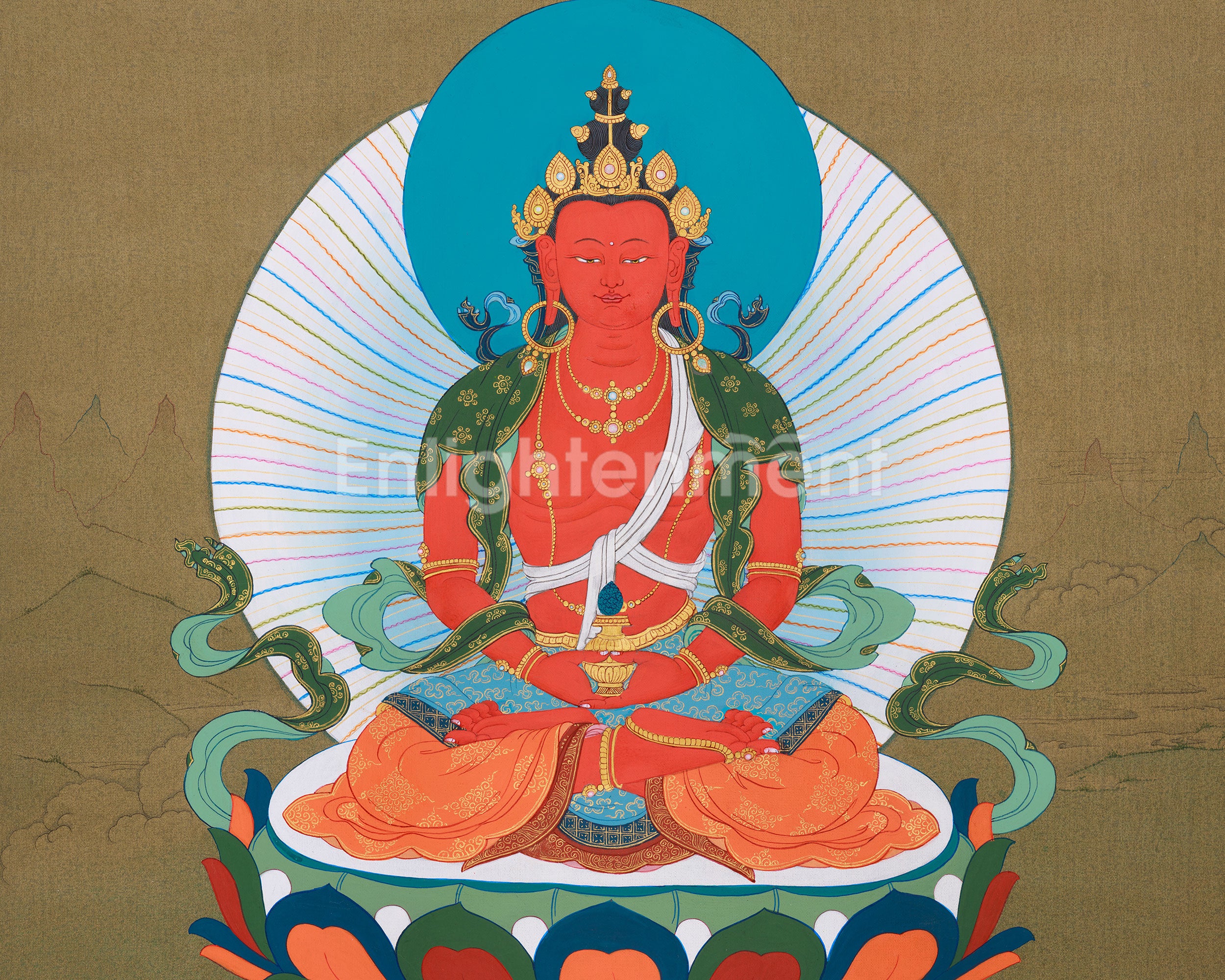 Traditional Buddha Amitayus Painting | Long Life Buddha