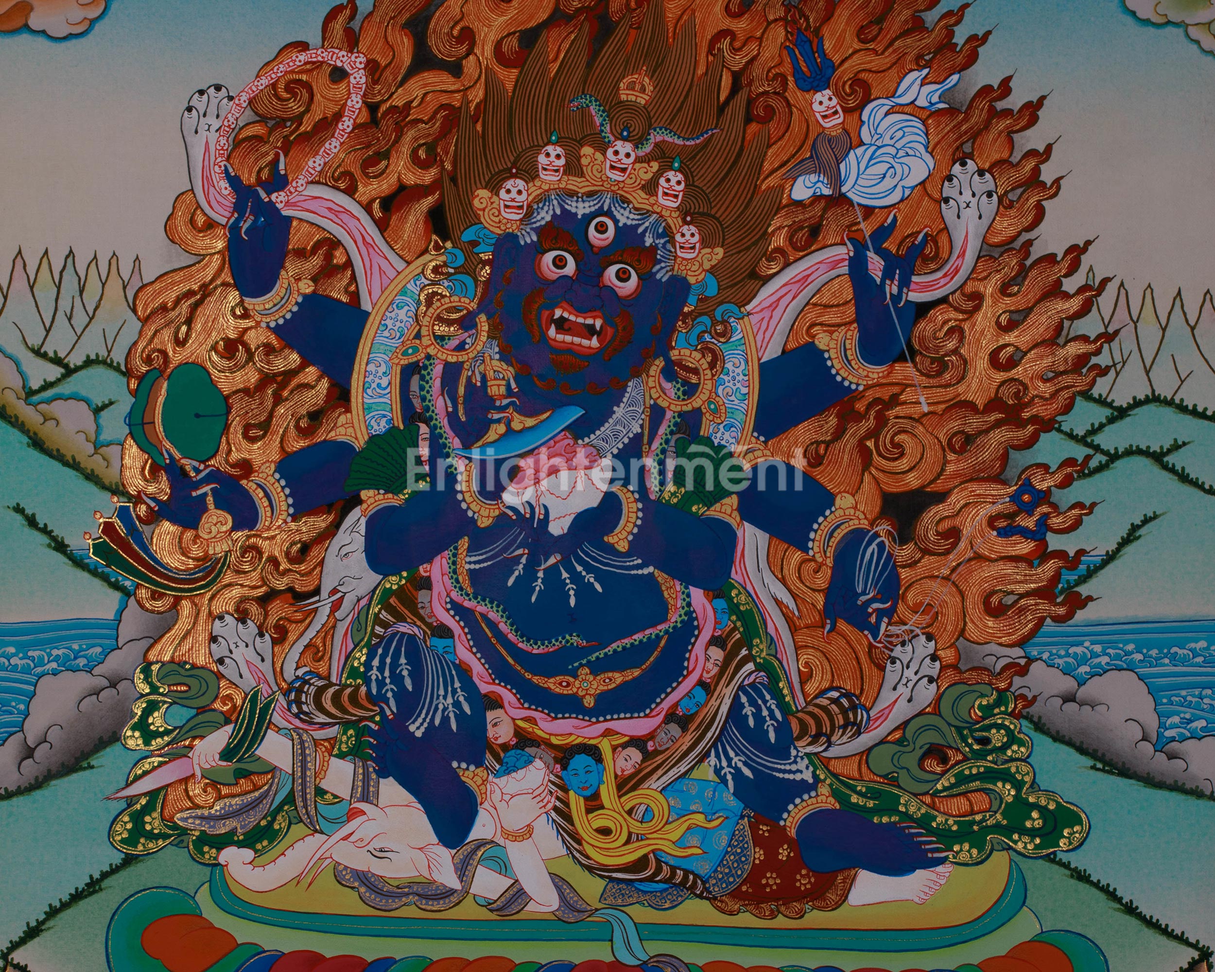 Six Arm Mahakala Thangka | Wrathful Manifestation of The Buddha