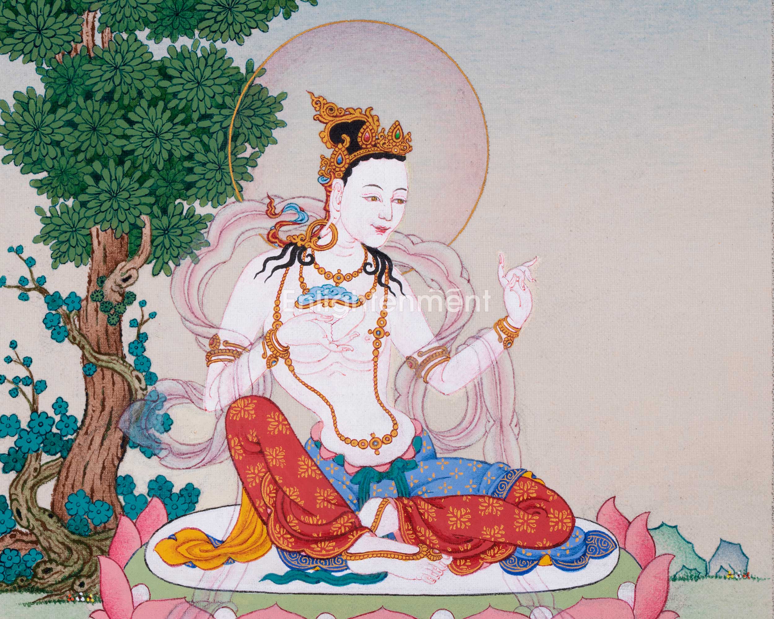 Small Sukhasiddhi Thangka | Buddhist Hand Painted Art | Religious Gift Ideas