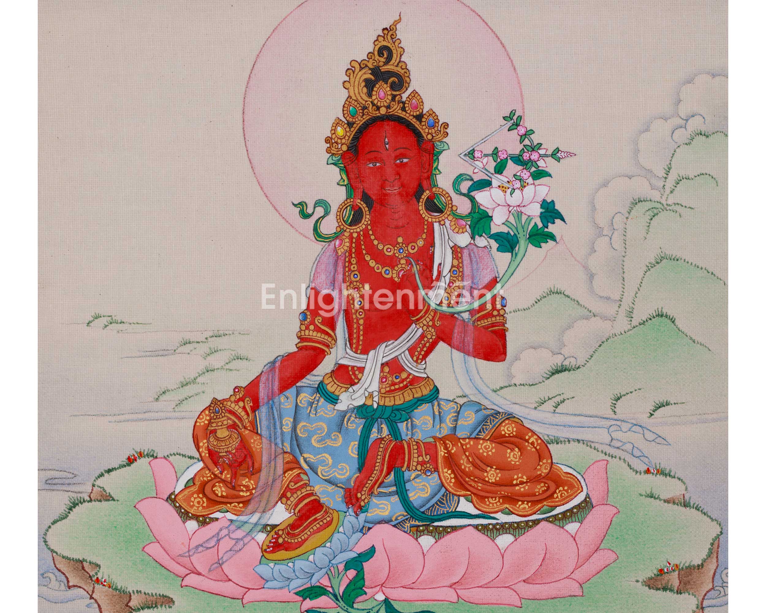 Traditional Red Tara Thangka | Goddess of Magnetizing Energy | Spiritual Awakening