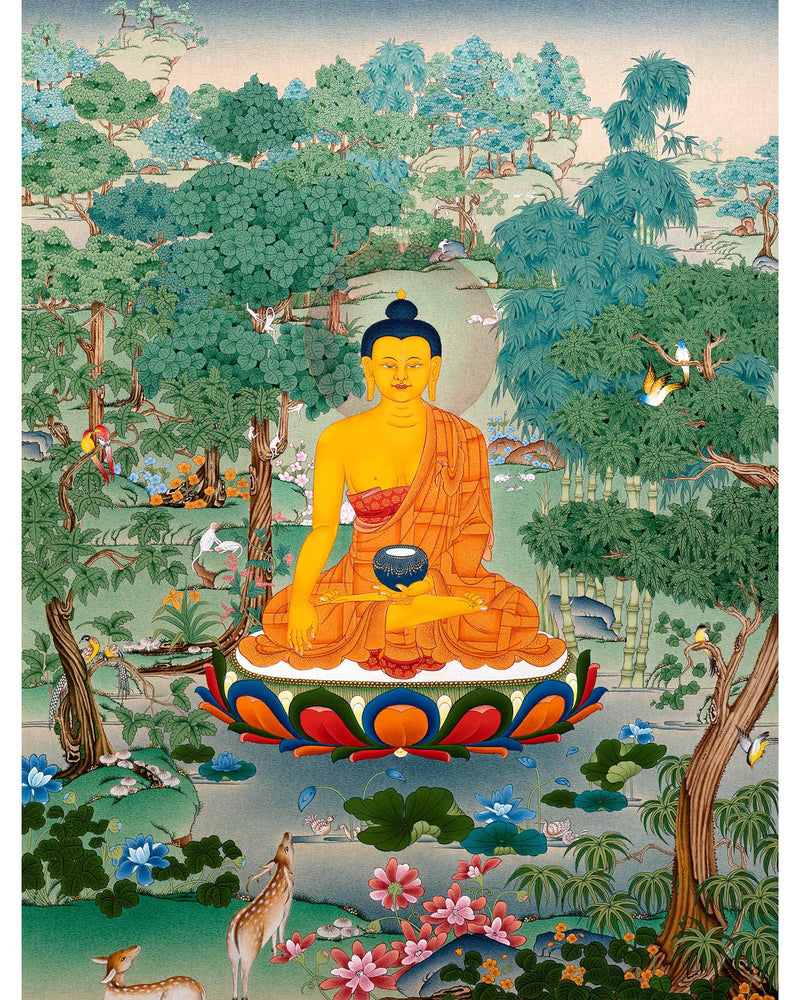 Shakyamuni Buddha Thangka | Tibetan Thangka Art | Buddhist Painting