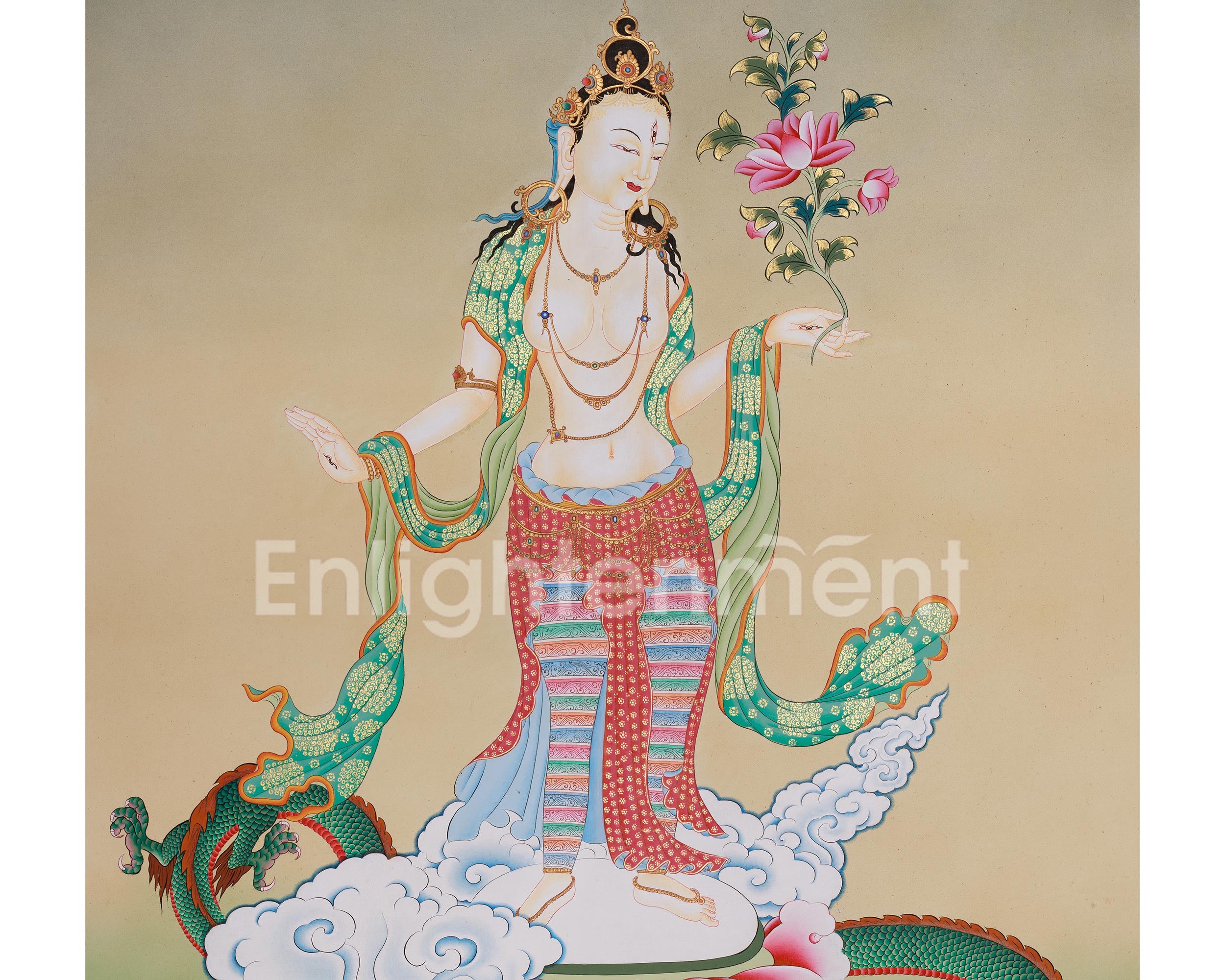 Standing White Tara Art | Sita Tara | Healing Deity | Seven Eyes Deity