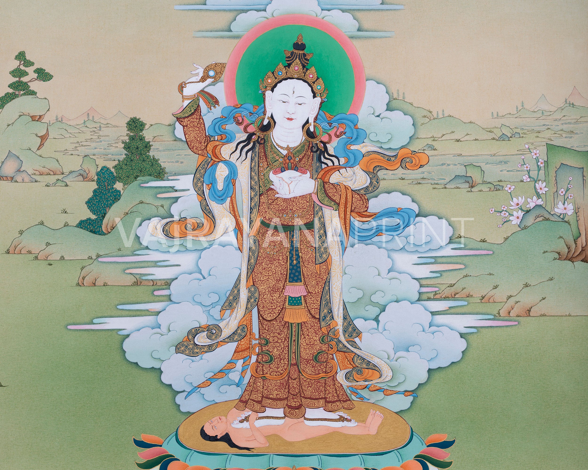 Achi Chokyi Drolma Giclee Canvas Print | The Protector and Spiritual Guide
