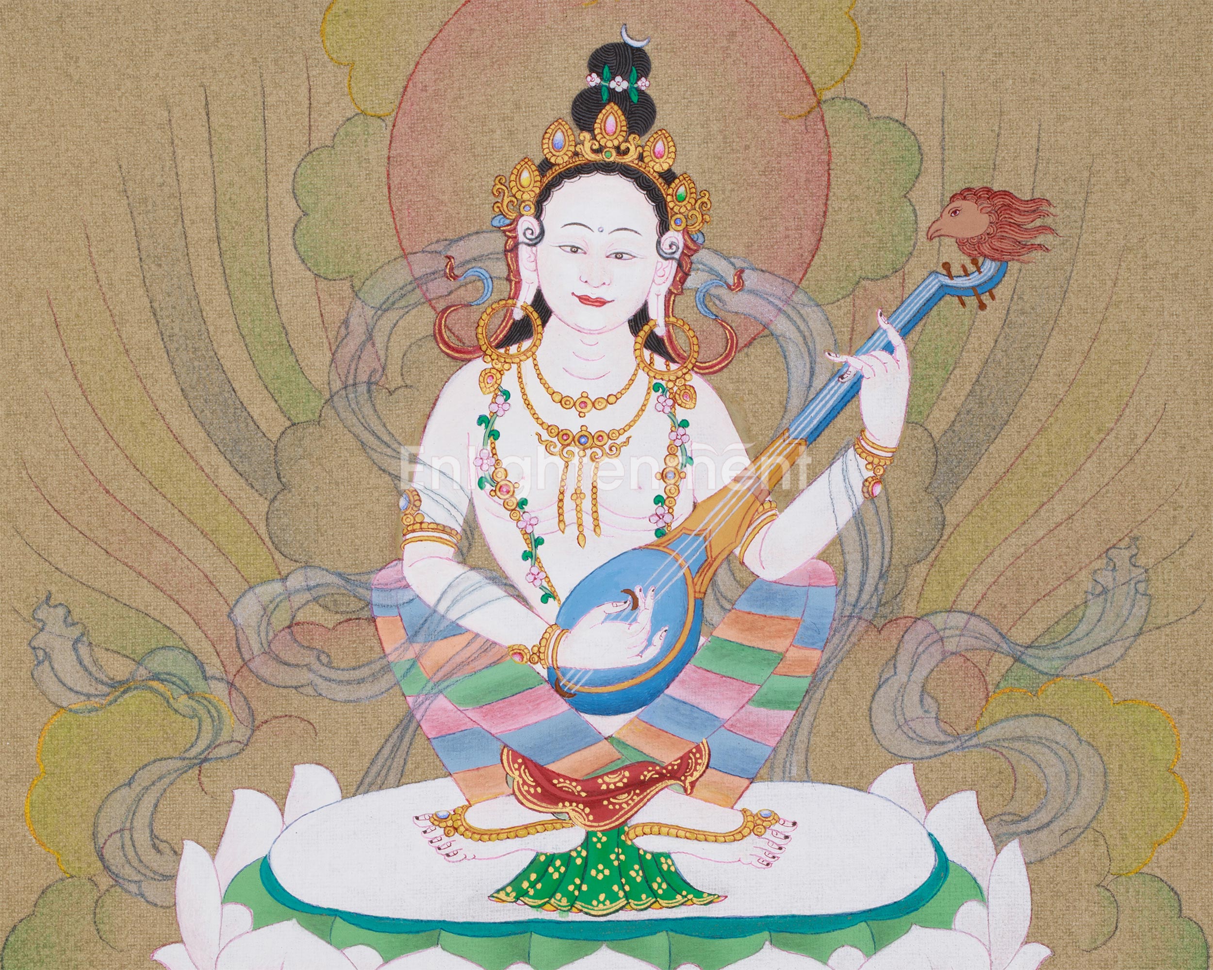 Original Goddess Saraswati Painting | Deity of Arts, Knowledge, and Music
