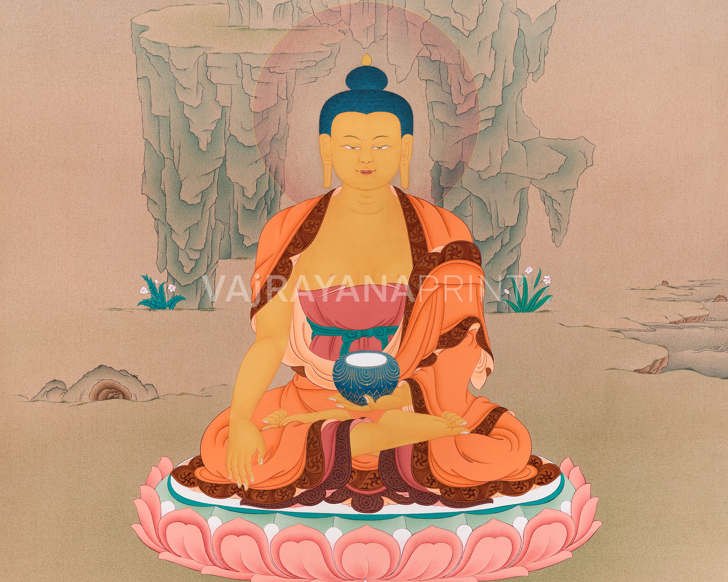 Peaceful Shakyamuni Buddha Print | Symbol of Enlightenment, Peace, and Inner Calm
