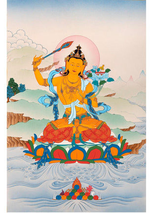 Manjushri Thangka Art | Traditional Karma Gadri Style