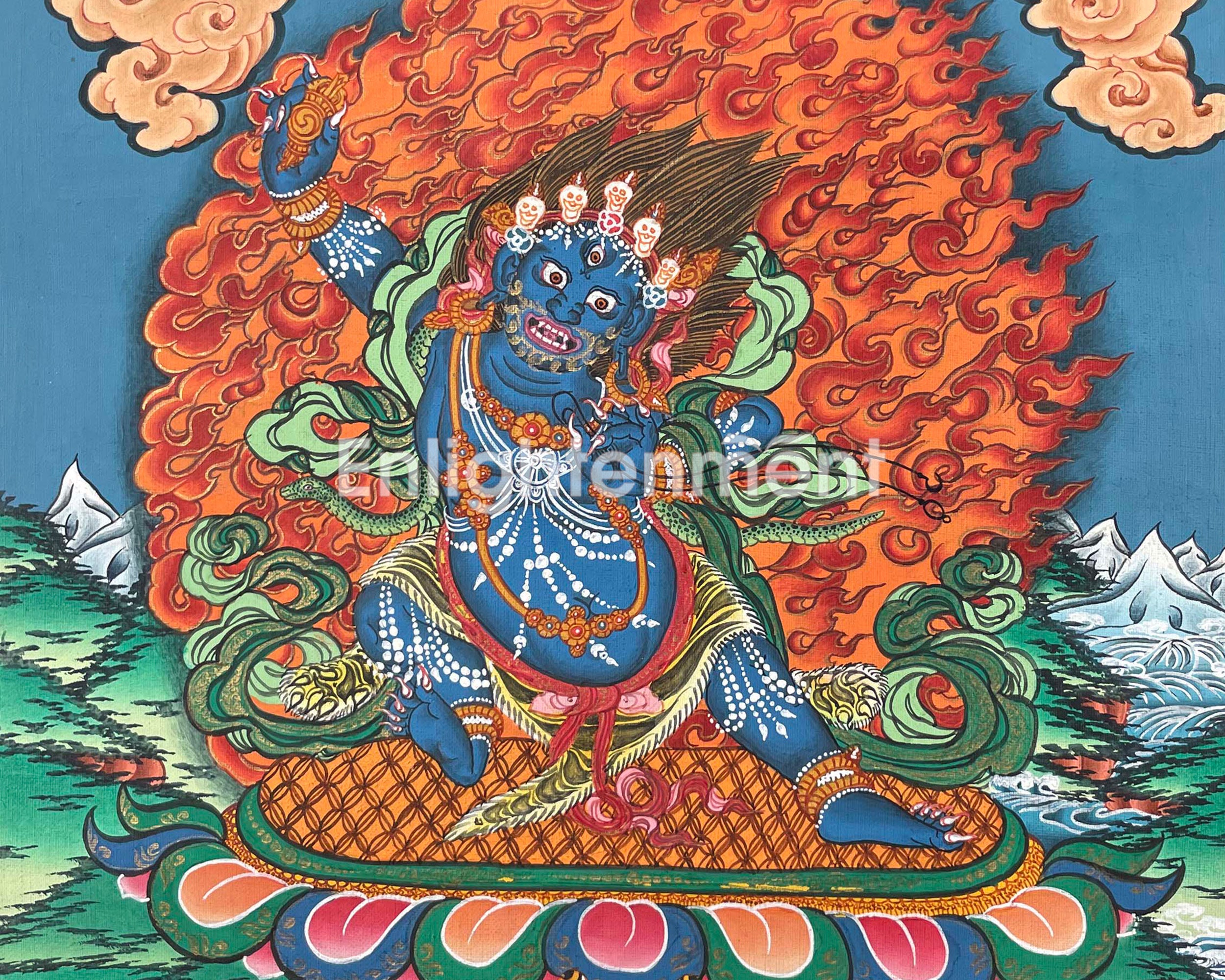 Wrathful Deity, Vajrapani Thangka | The Dharma Protector