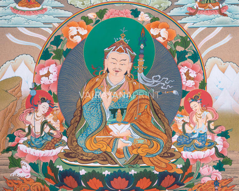 Guru Padmasambhava Thangka Print | Traditional Artwork Of Guru Rinpoche | The Lotus Born Master