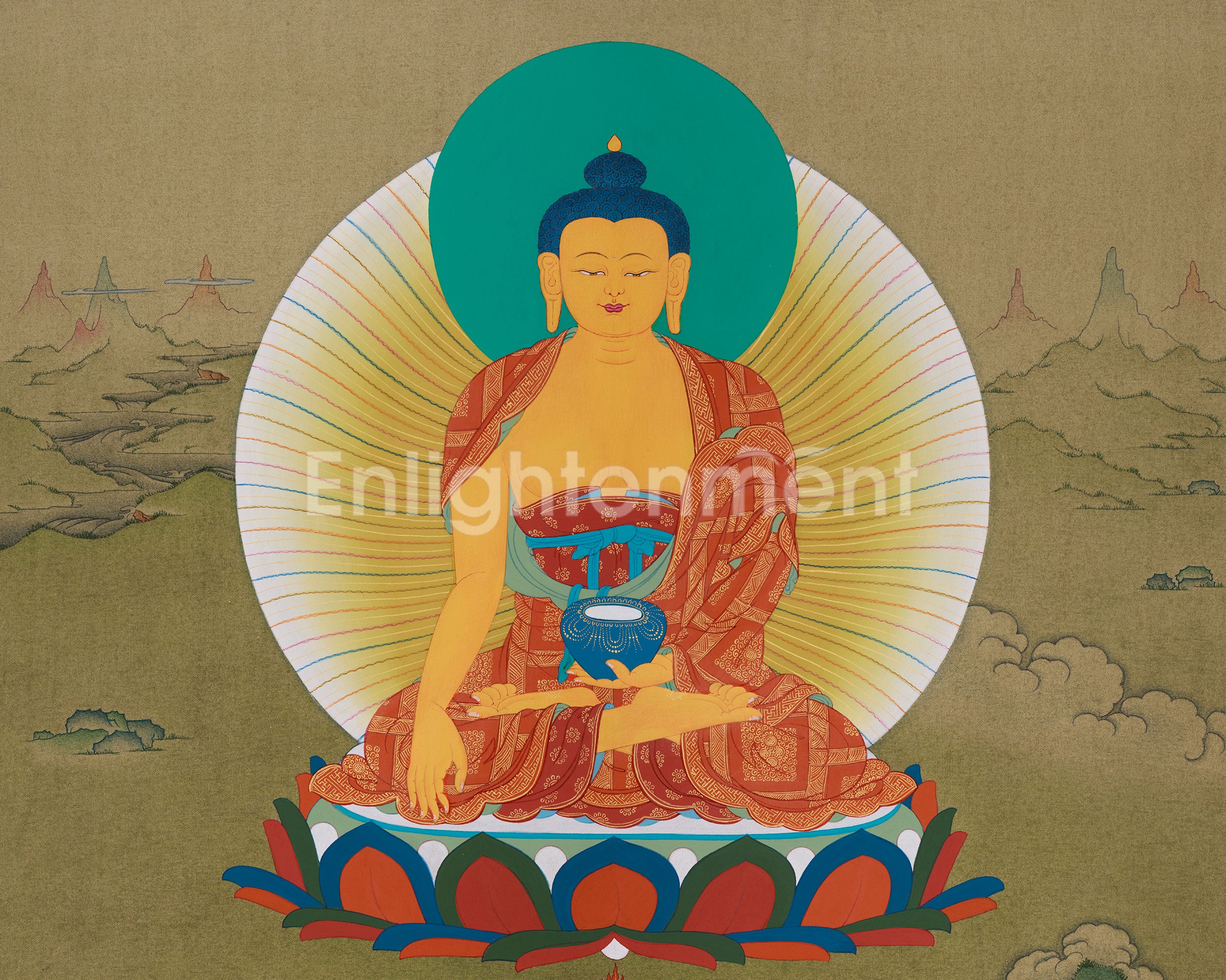 Shakyamuni Gautama Buddha Thangka | Symbol of Enlightenment, Peace & Inner Awakening