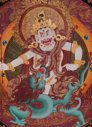 White Dzambhala Thangka | The Guardian of Wealth and Fortune
