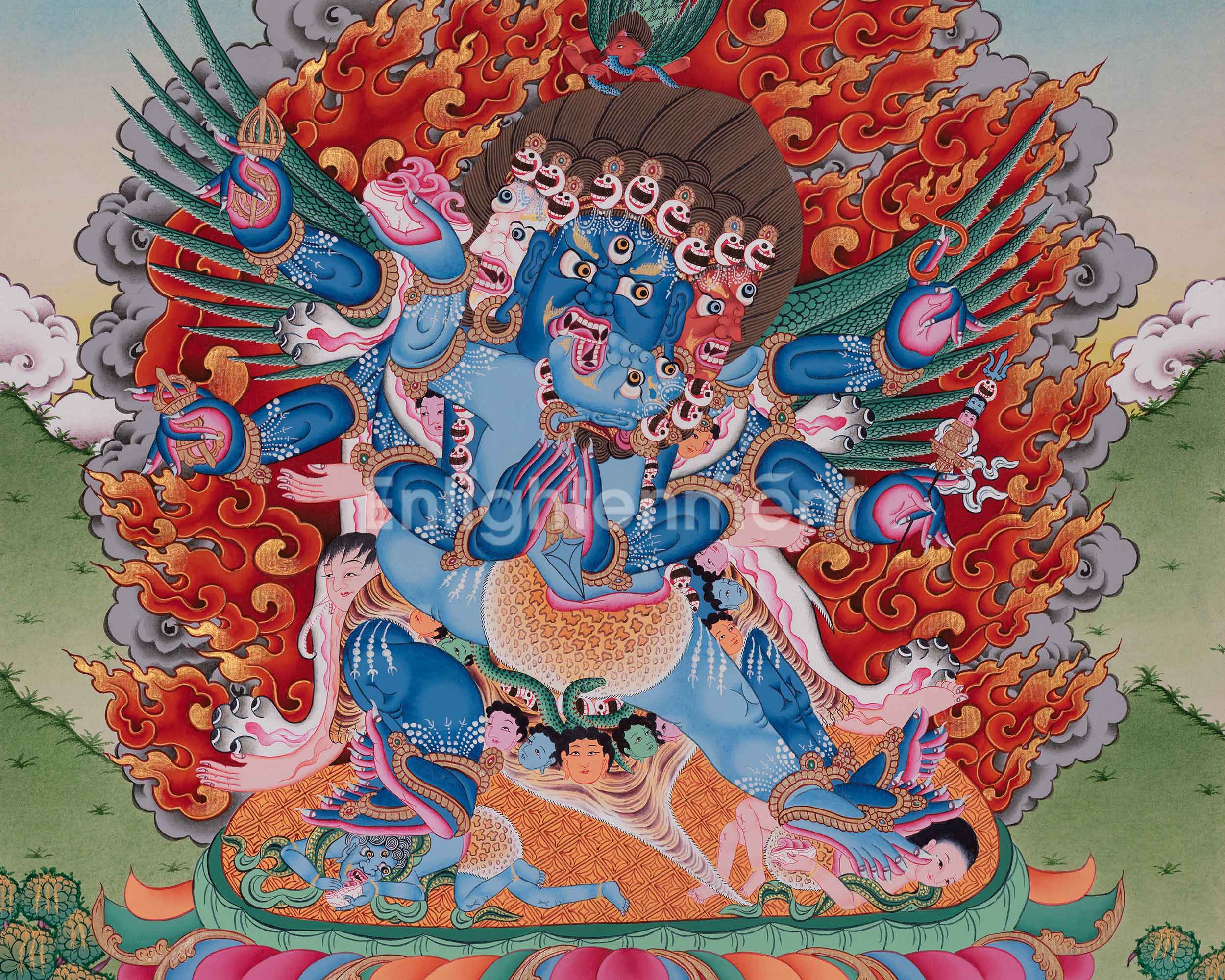 Vajrakilaya with His Consort Thangka | Protection & Spiritual Empowerment