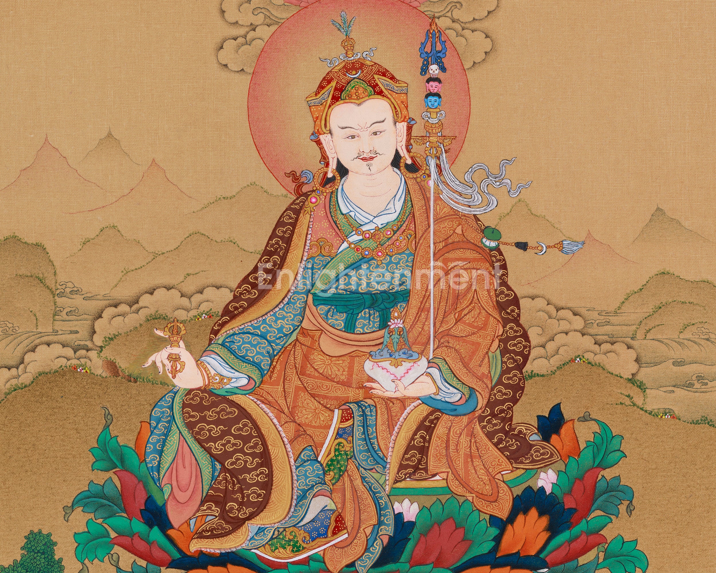 Guru Rinpoche With Amitabha | Lotus Born Guru | LHASA Hues