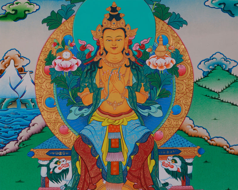 Hand-Painted Maitreya Buddha Art | Symbol of Future Enlightenment and Compassion