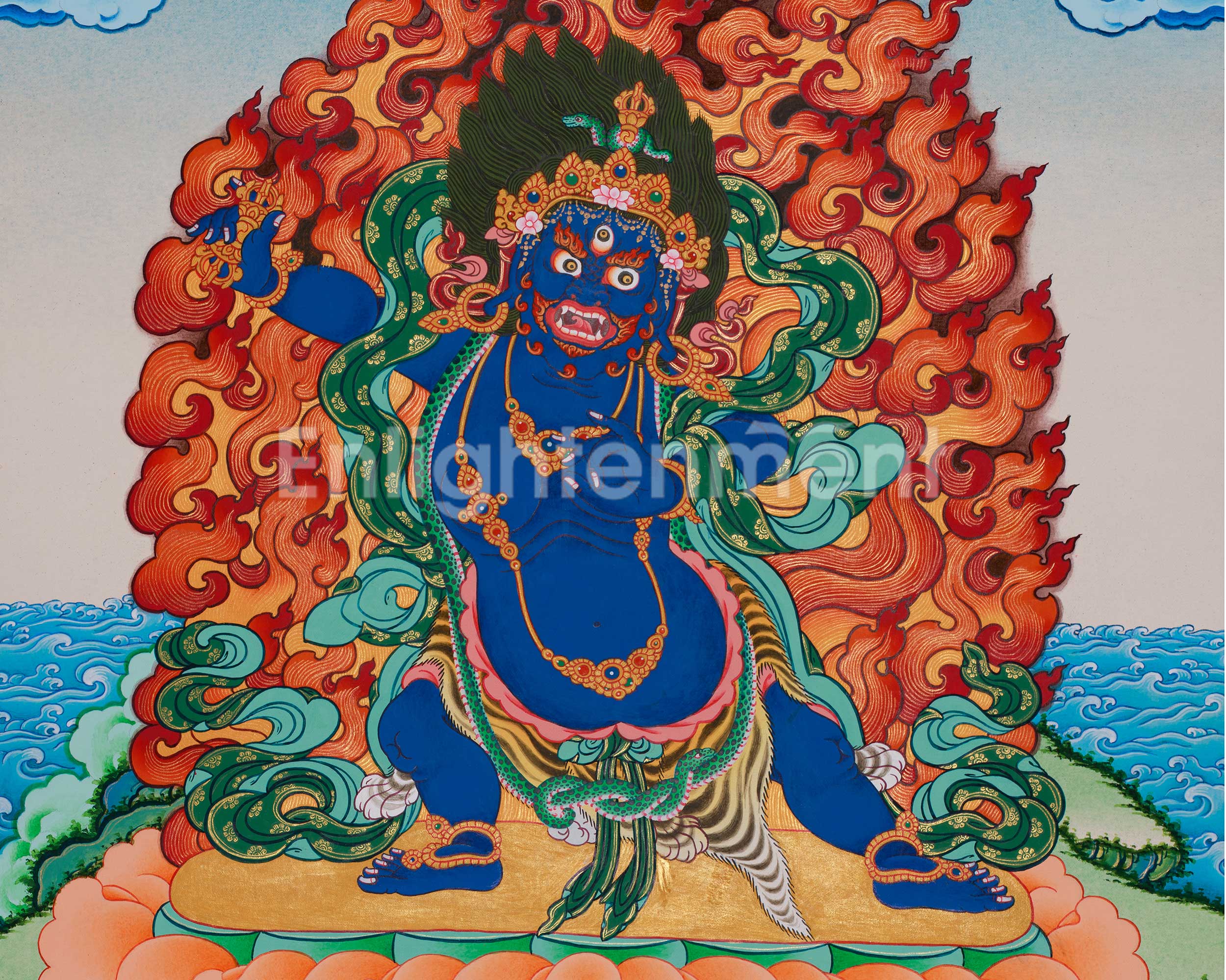 Sacred Tibetan Vajrapani | Fierce Deity of Power and Protection