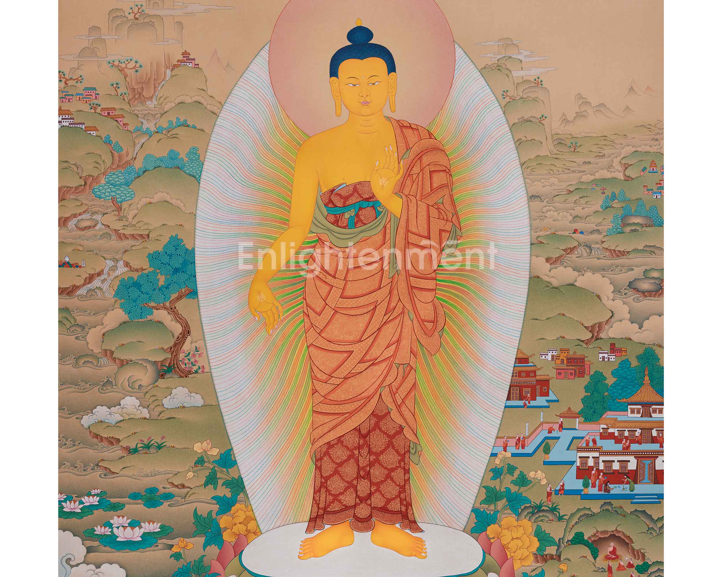 Standing Siddhartha Gautama Thangka | Founder of Buddhism