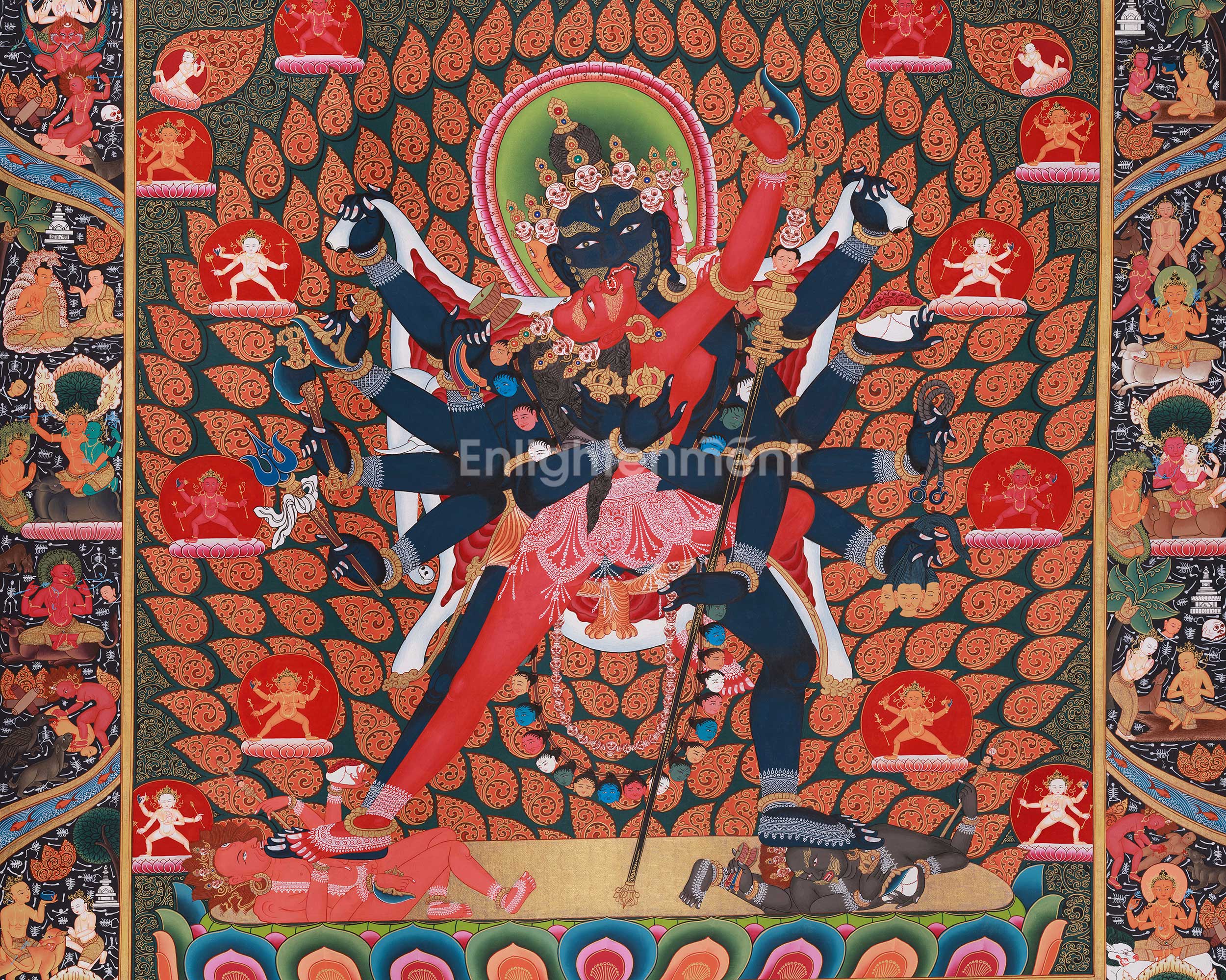 12-Armed Chakrasamvara Thangka | Yidam Deity of Enlightened Union and Transformative Energy