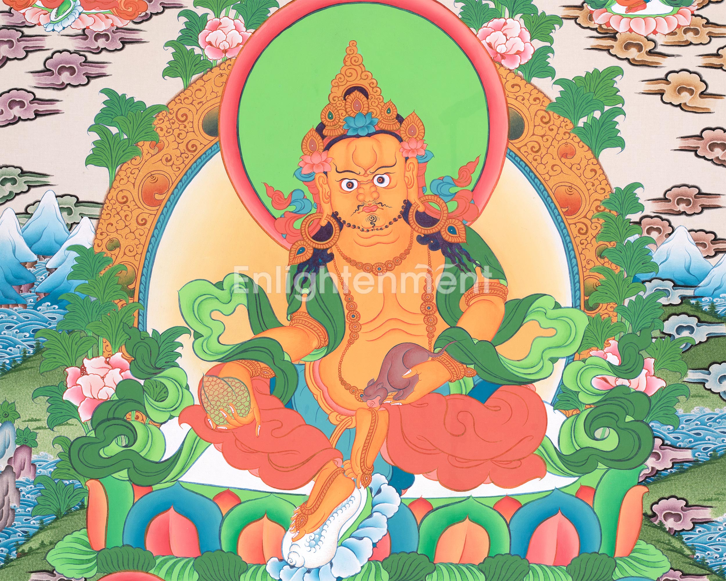5 Dzambhala Thangka Painting | Lords Of Wealth | Art For Wealth and Abundance