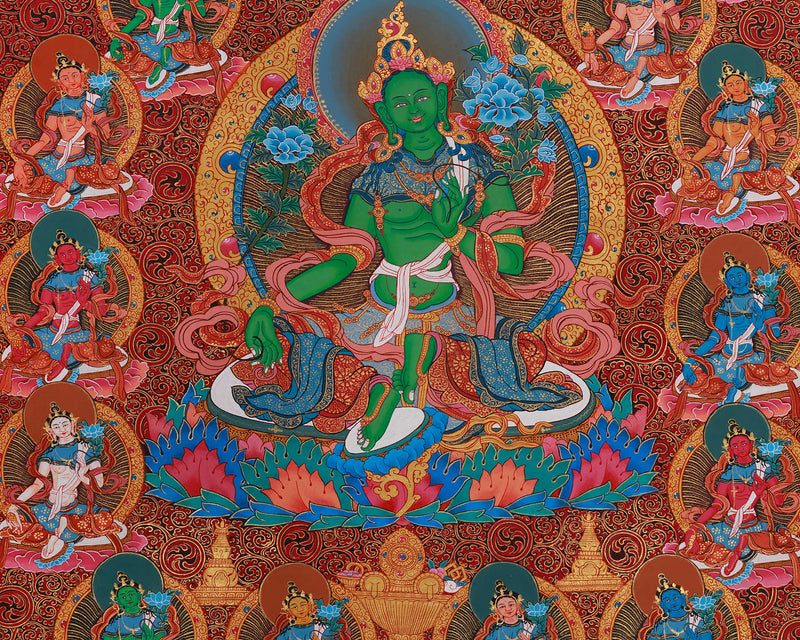 Divine Twenty-One Taras Thangka | The Compassionate Goddess & Her Emanations