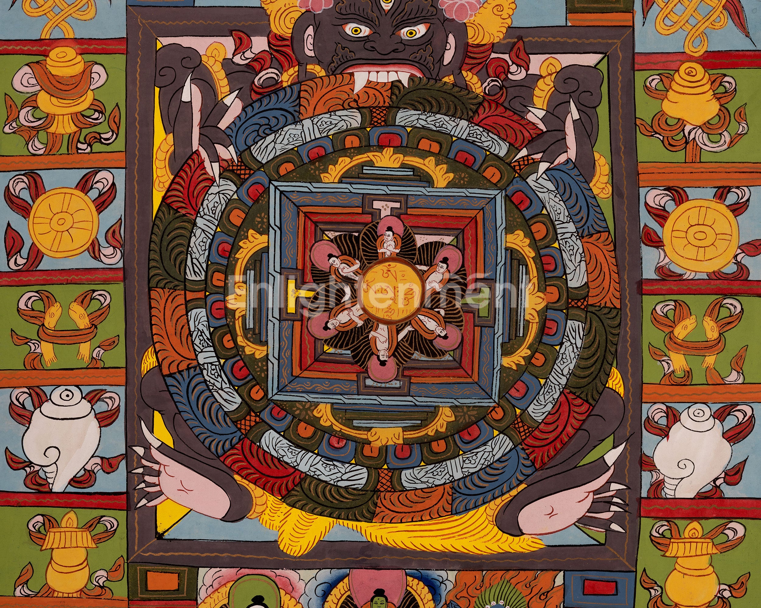 30+ Years Old Wheel Of Life Thangka | Vintage Traditional Art | Wall Decors