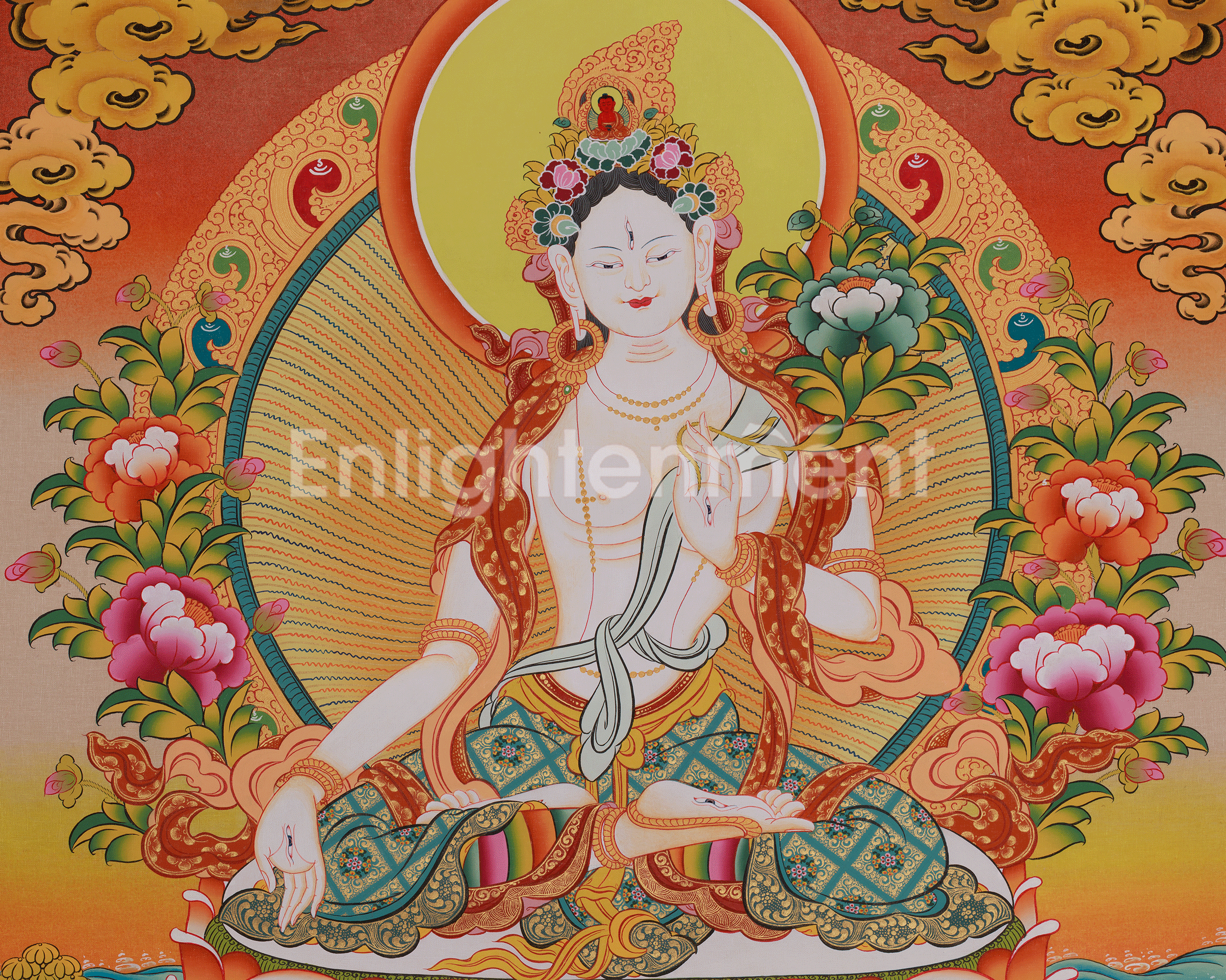 Himalayan Sita Tara Art | Healing and Longevity Deity | White Tara Thangka