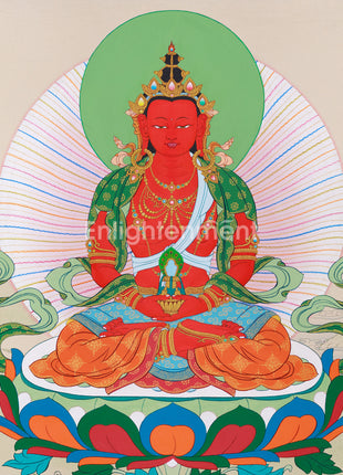 Amitayus with White Tara and Namgyalma Thangka