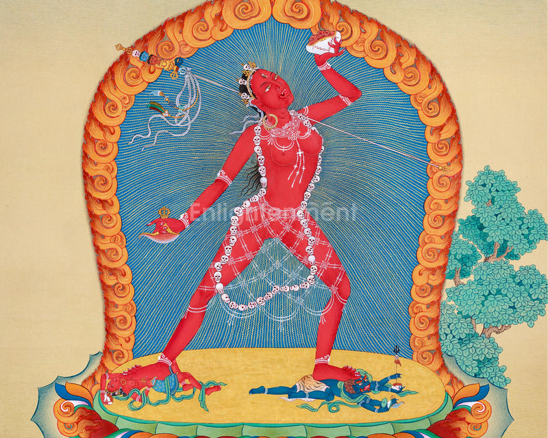 Exquisite Vajrayogini Thangka | Divine Feminine Dakini Art | Hand-Painted Masterwork