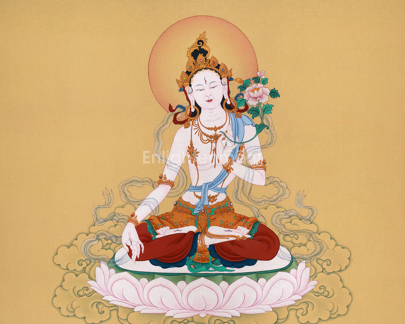 Maa White Tara Thangka | Beacon of Healing and Serenity