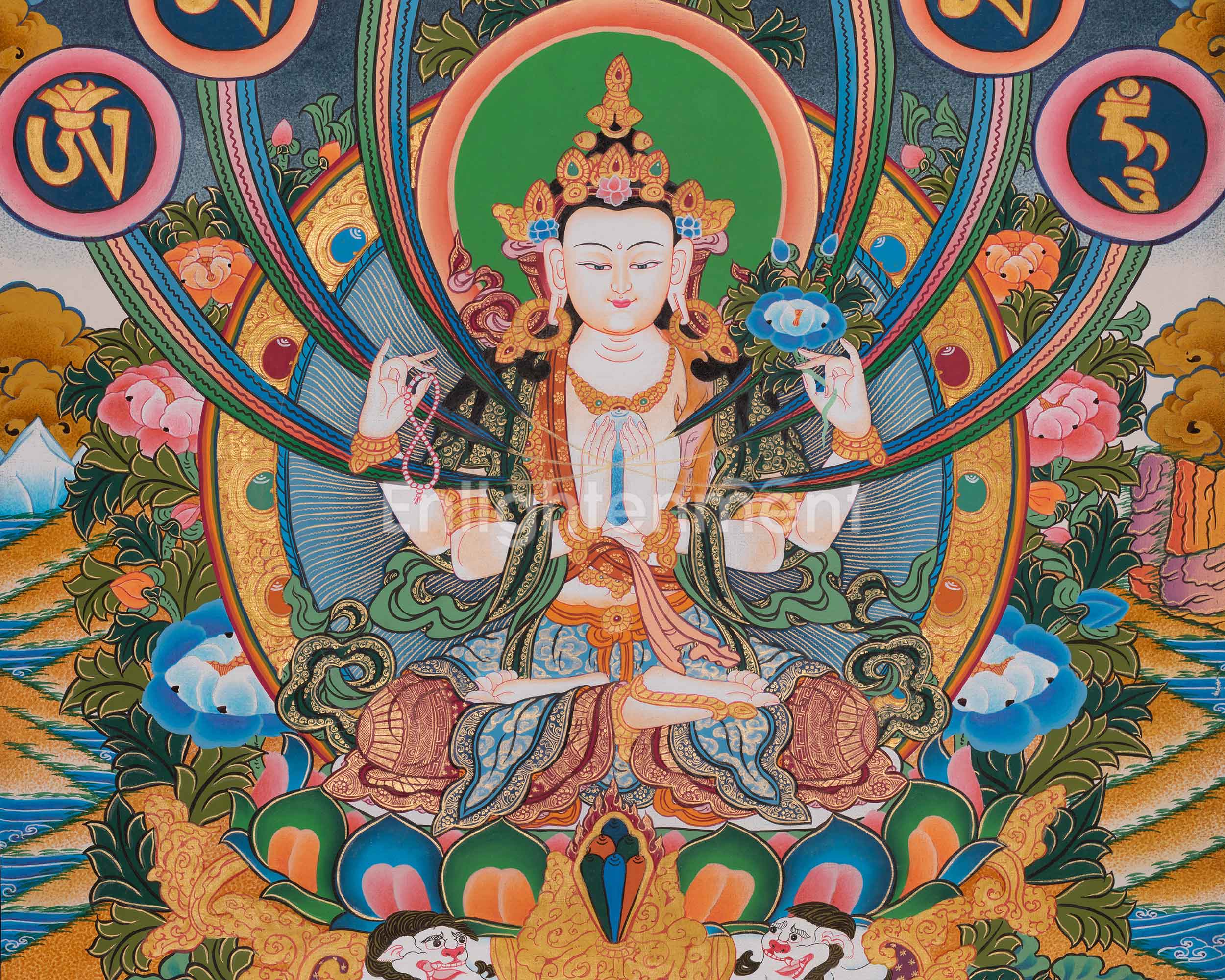 Chenrezig With Mantra | A Spiritual Symbol of Infinite Compassion