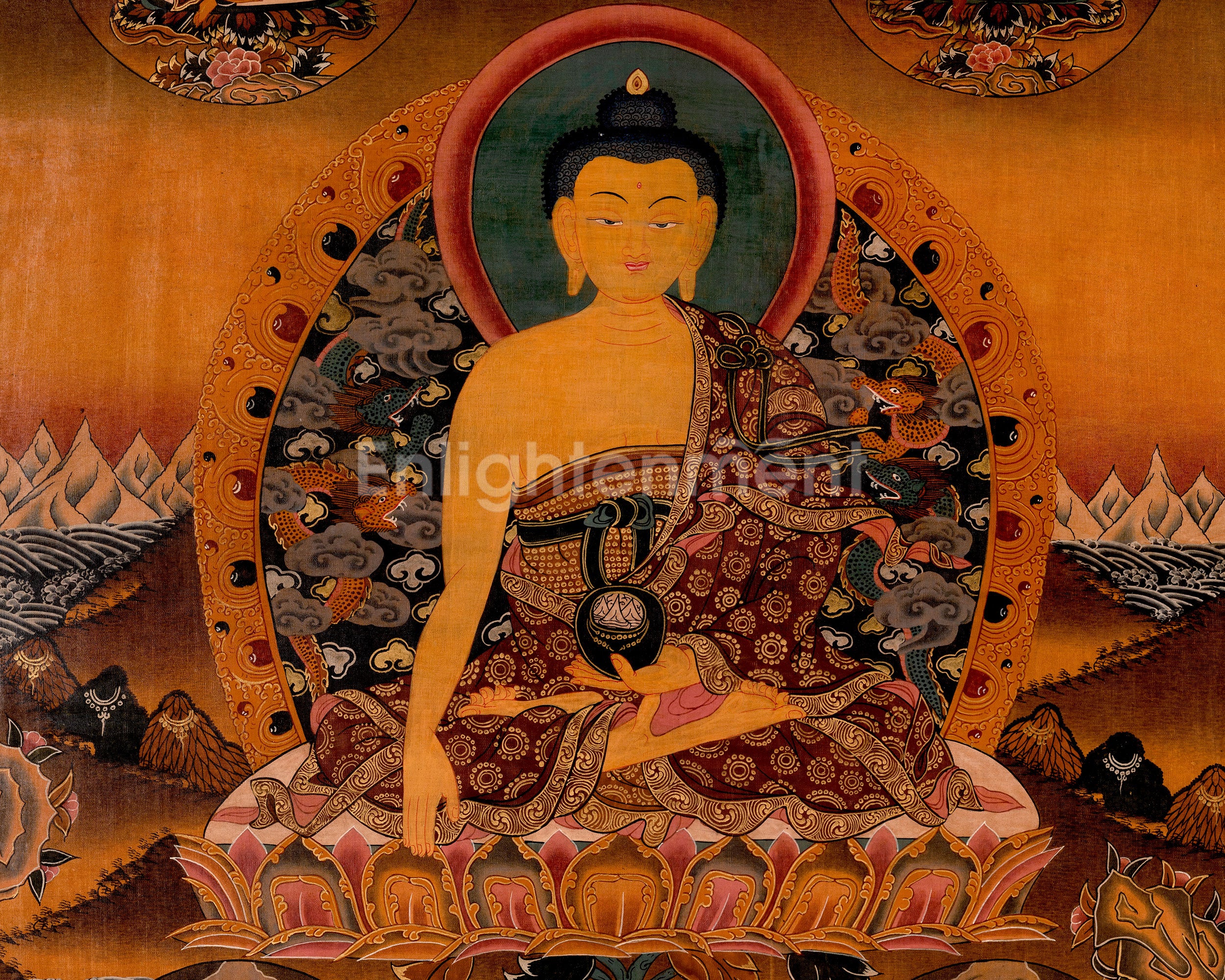 Oil Varnished Shakyamuni Buddha Thangka | Sacred Thangka of the Enlightened One