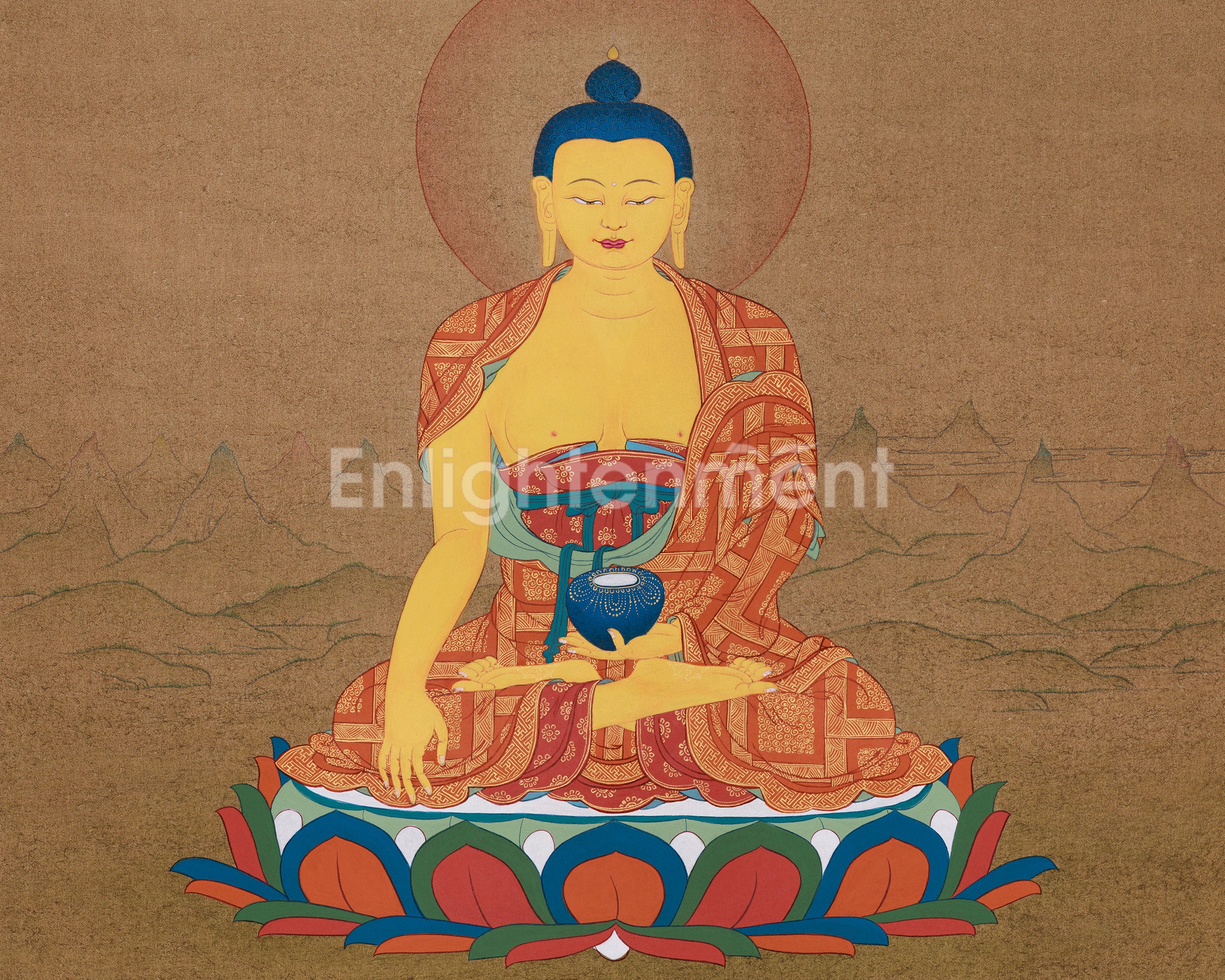 Buddhist Thangka of Shakyamuni Buddha