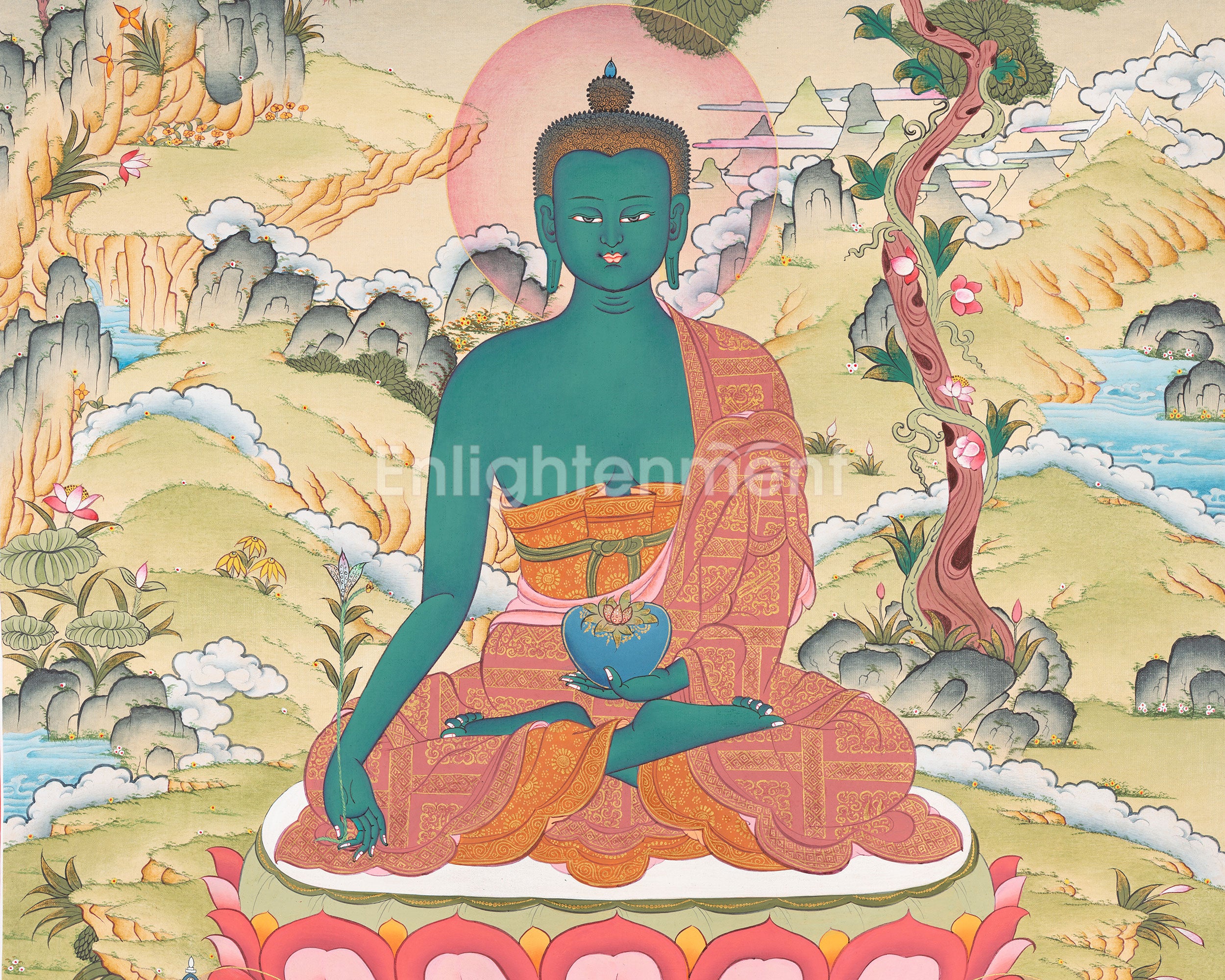 Thangka Of Medicine Buddha | Healing Buddha | Traditional Art