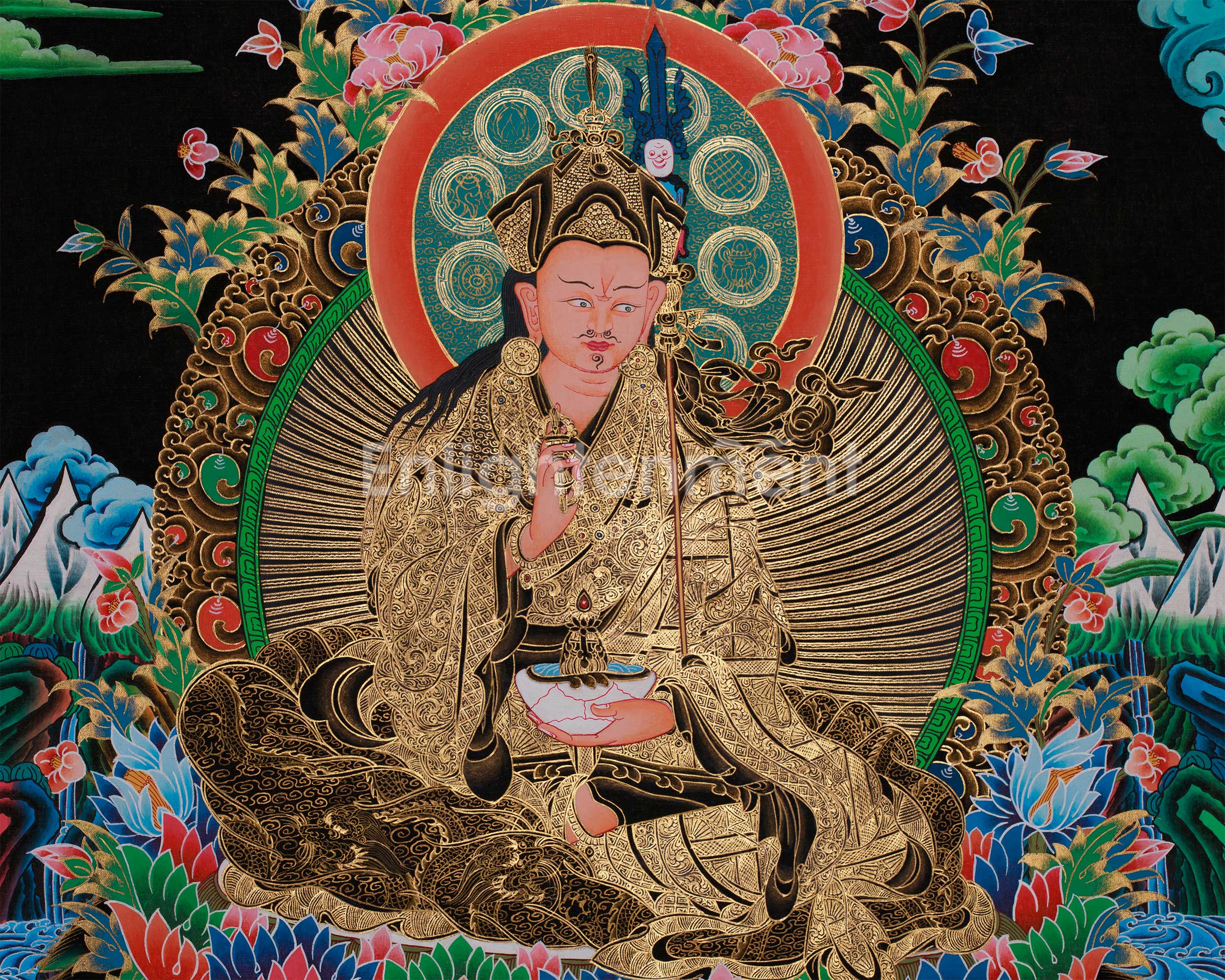 Guru Tsokye Dorje Artwork | Lotus Deity of Vajrayana | Power, Compassion and Wisdom