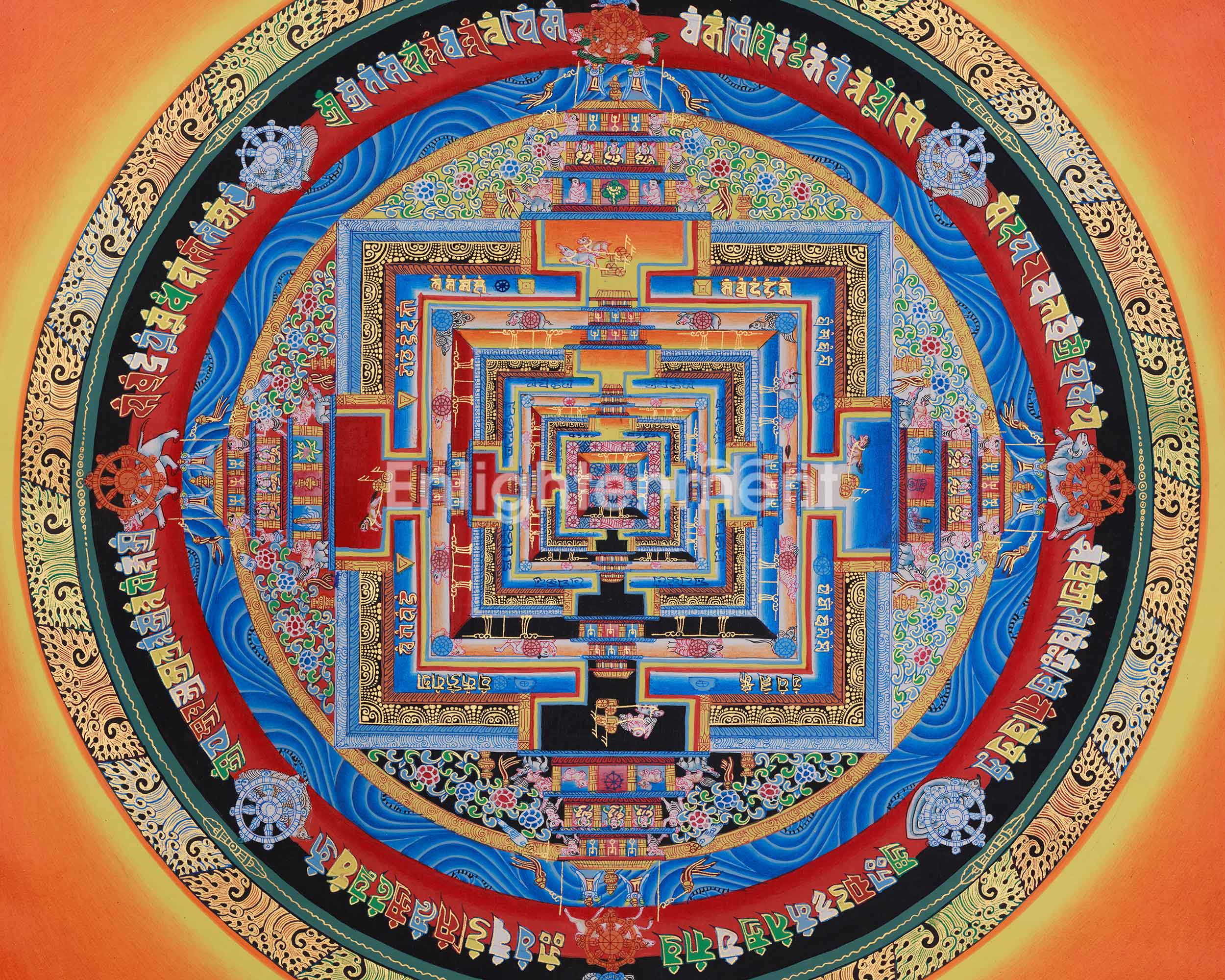 Buddhist Kalachakra Mandala Painting | Wheel of Time Thangka