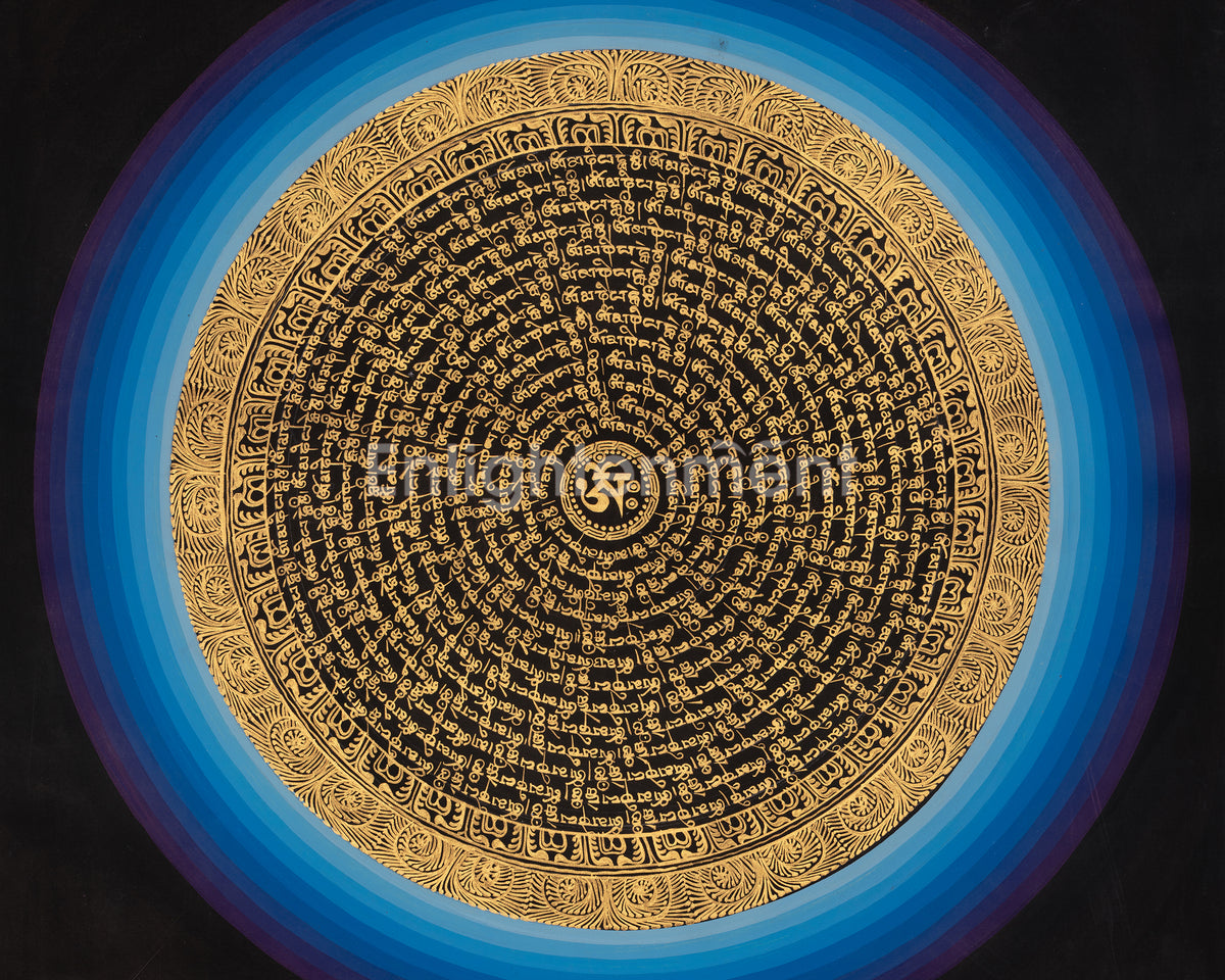 Sacred Tibetan Mantra Mandala | Traditional Spiritual Art | Meditation Altar