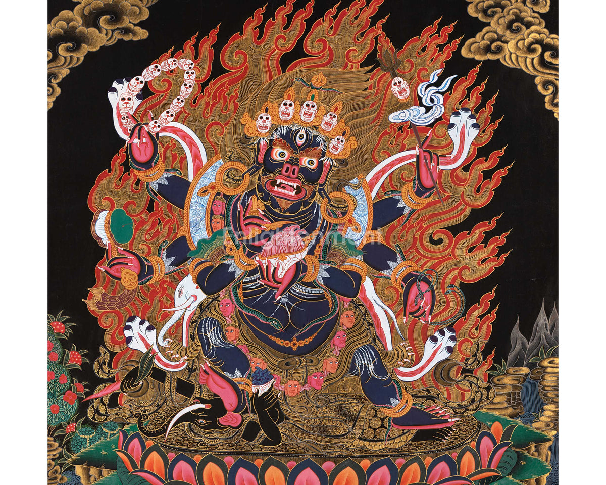6 Armed Dharmapala Mahakala |  Spiritual Art for Altar space