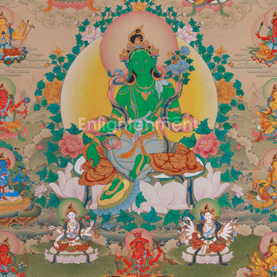 Traditional Thangka of 21 Tara | Compassion and Swift Protection