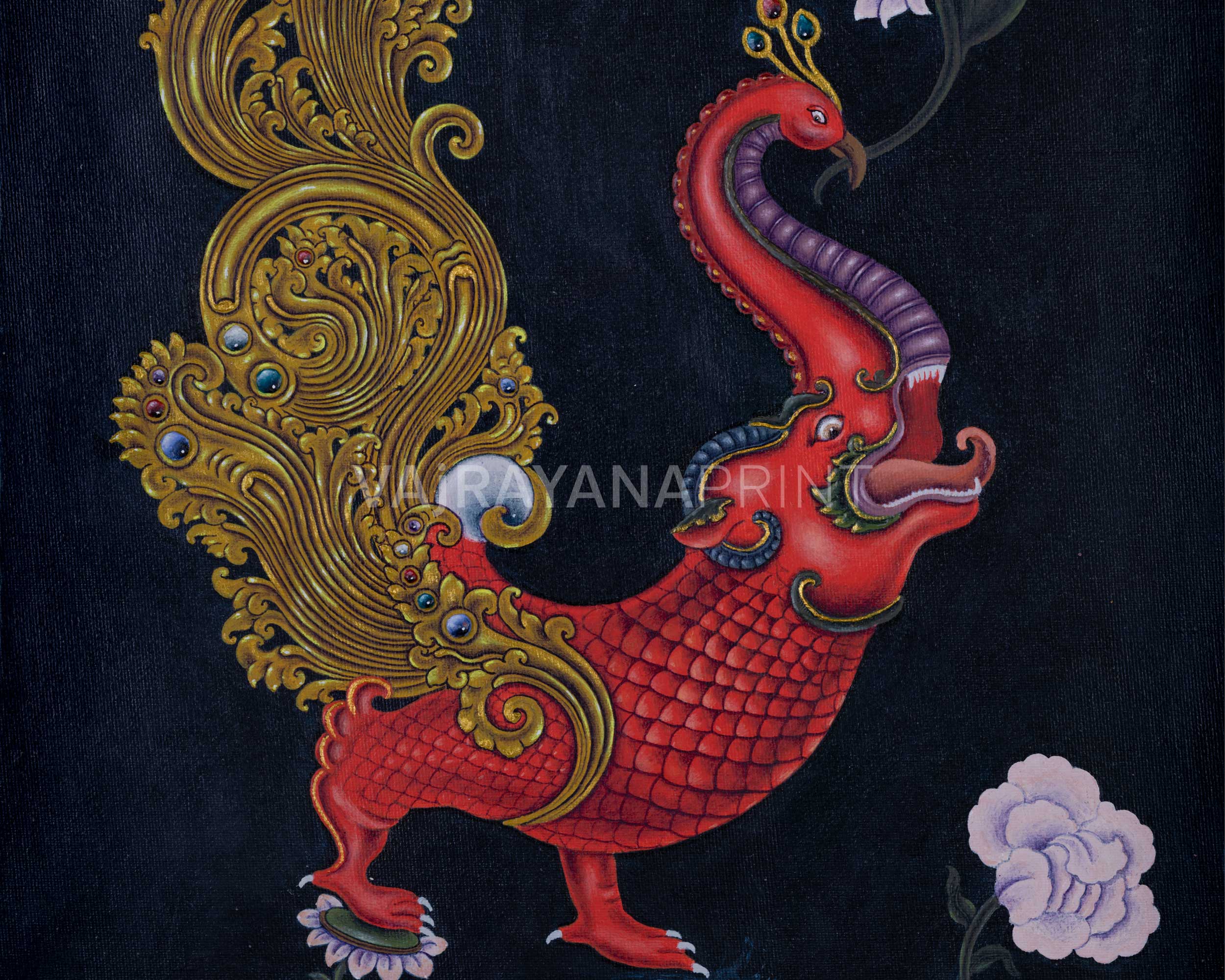 Two Makara Print Set: Thangka Prints