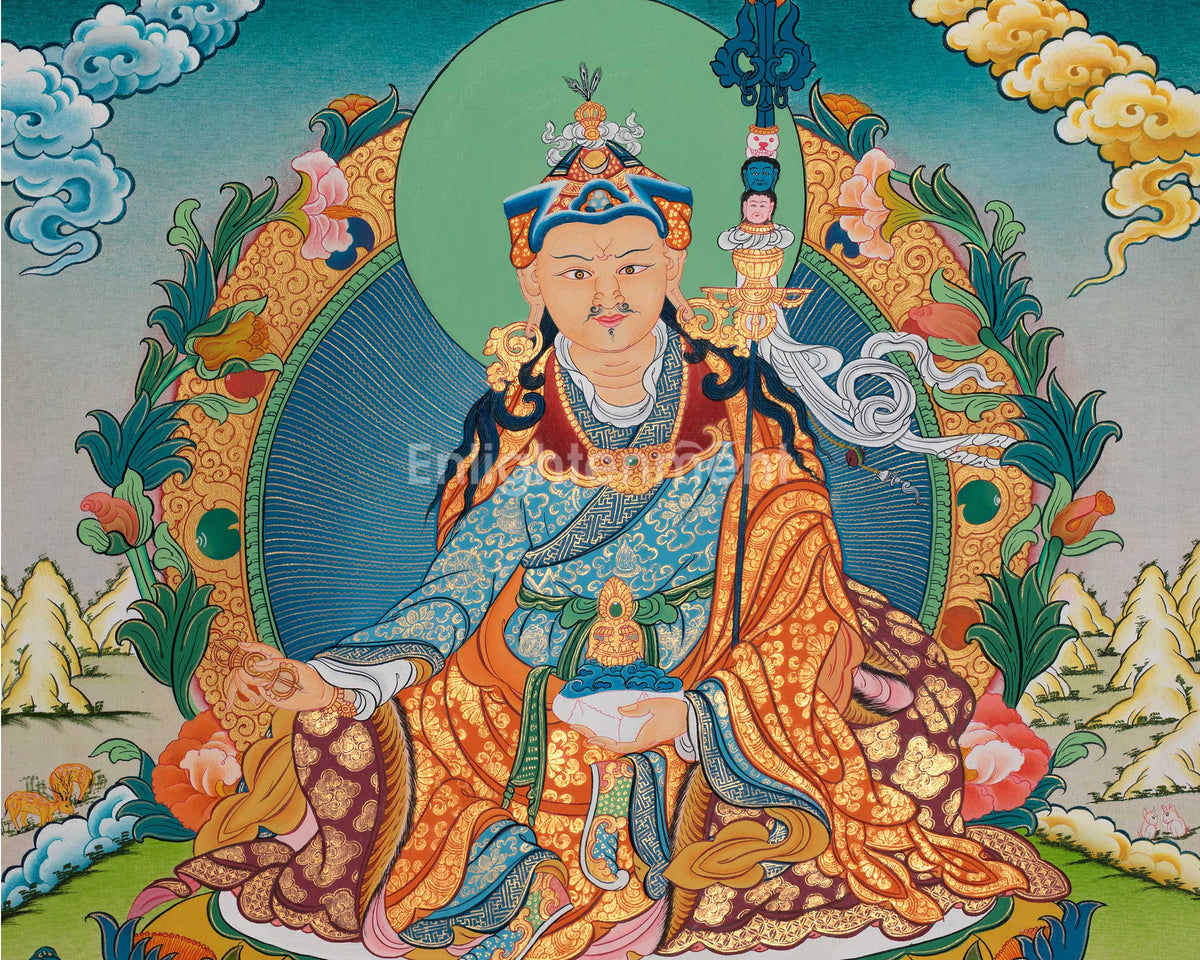 Traditional Hand-Painted Guru Rinpoche | Tibetan Buddhism Art