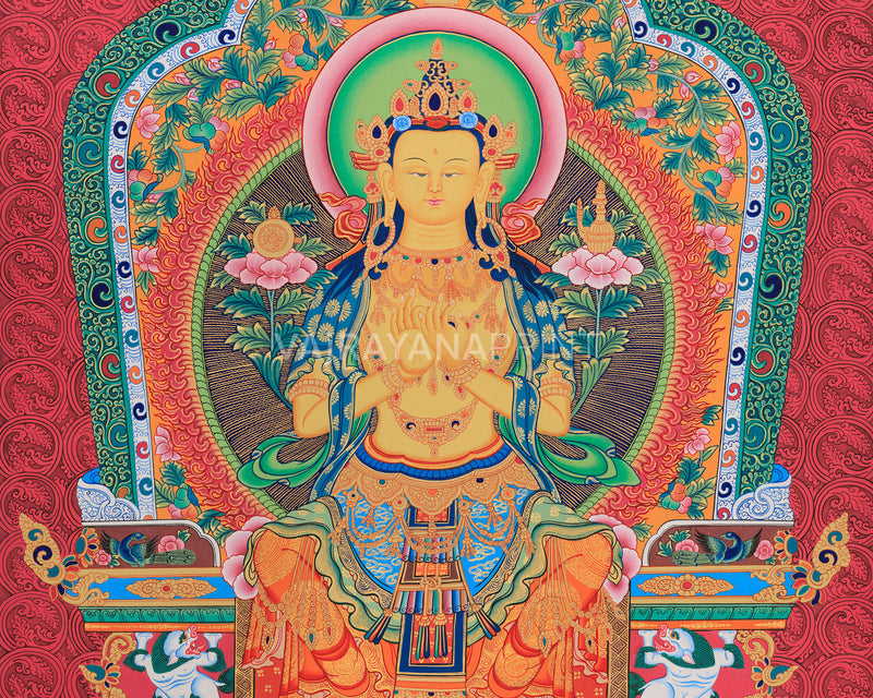 Enlightened Maitreya Buddha Canvas Print | Giclee Artwork