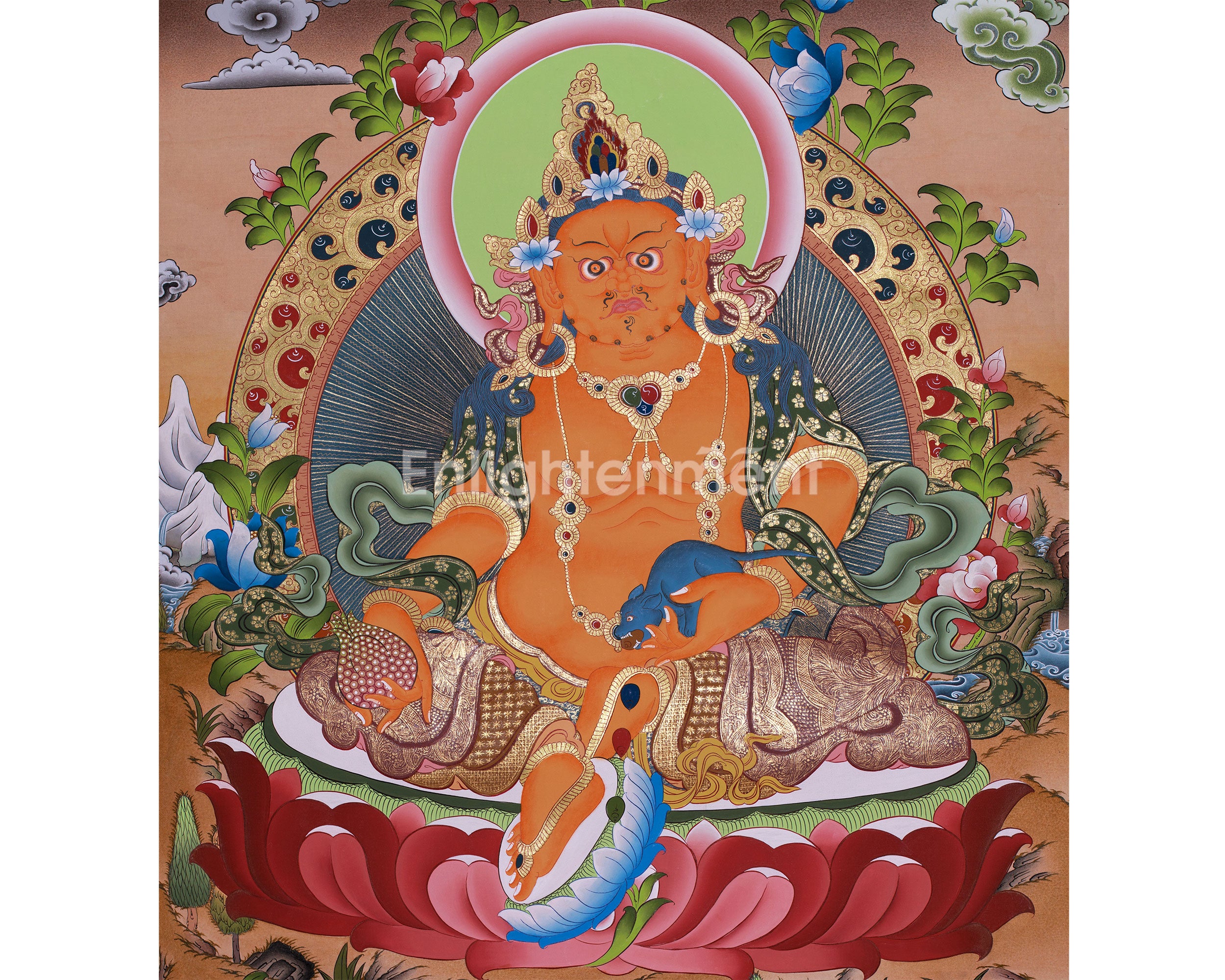 Original Buddhist Dzambhala Painting | God of Wealth and Abundance