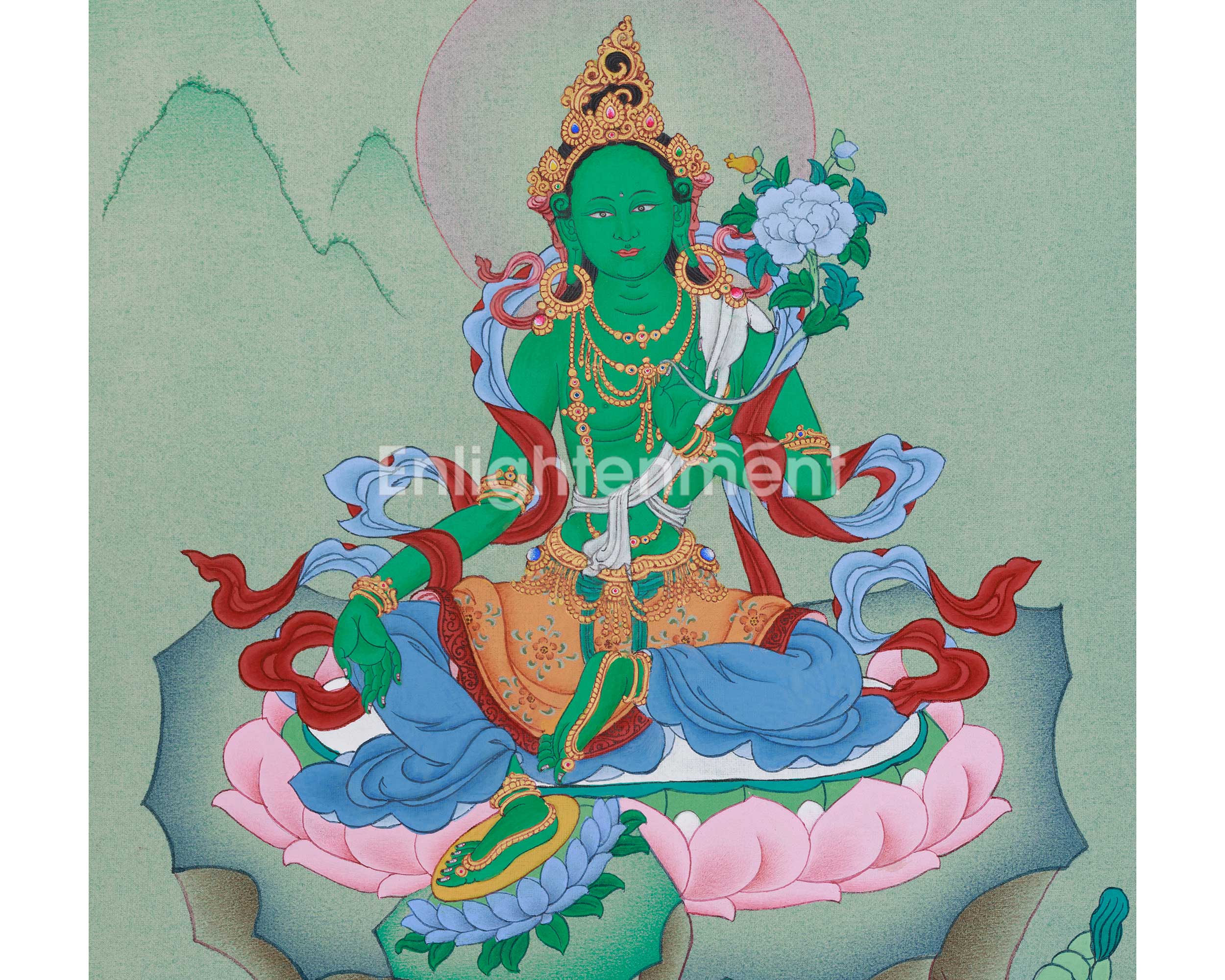 Original Thangka of Supreme Mother Jetsun Dolma | Goddess of Compassion and Protection