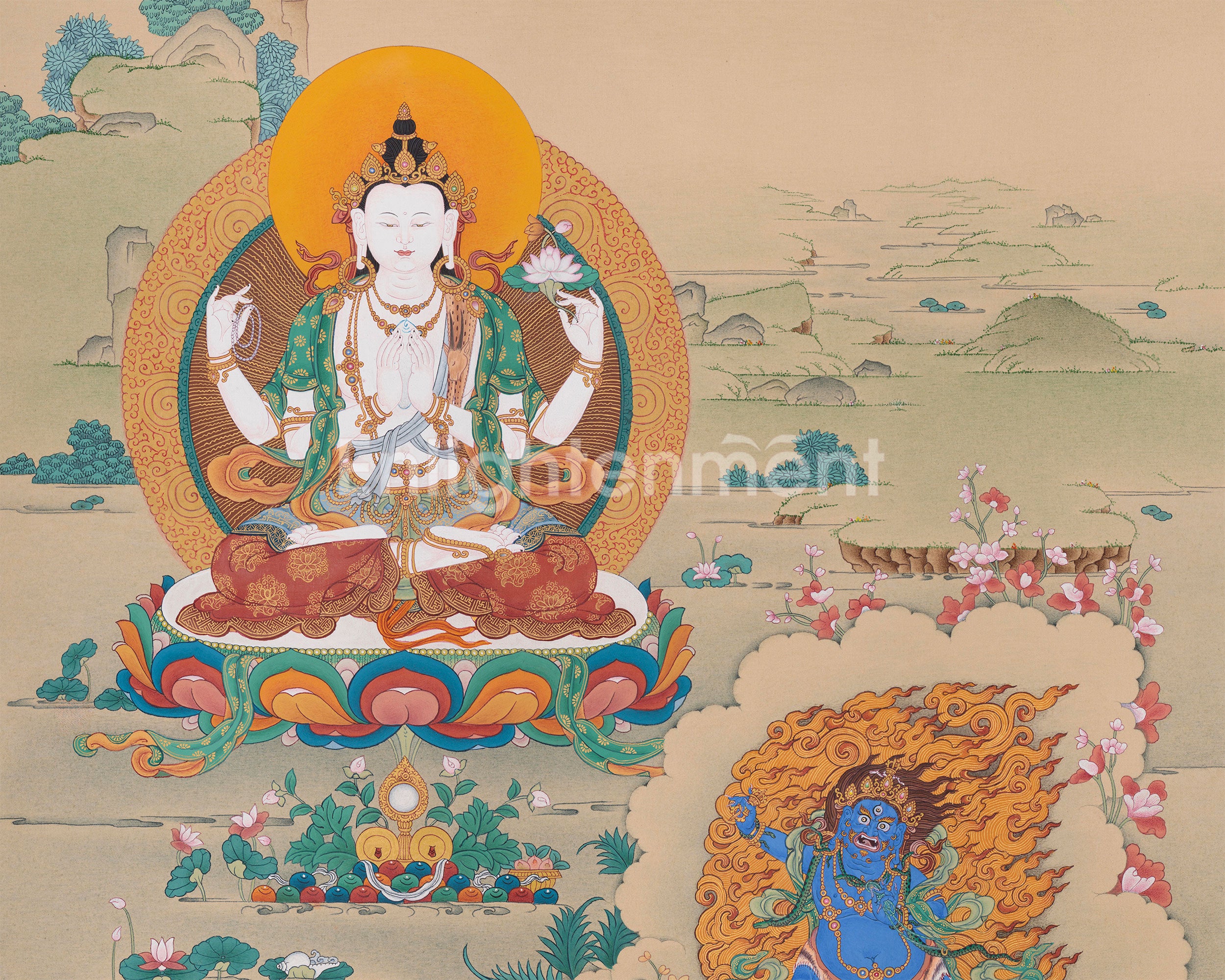Trio Bodhisattva: Chenrezig, Manjushri, and Vajrapani | Compassion, Wisdom, and Power