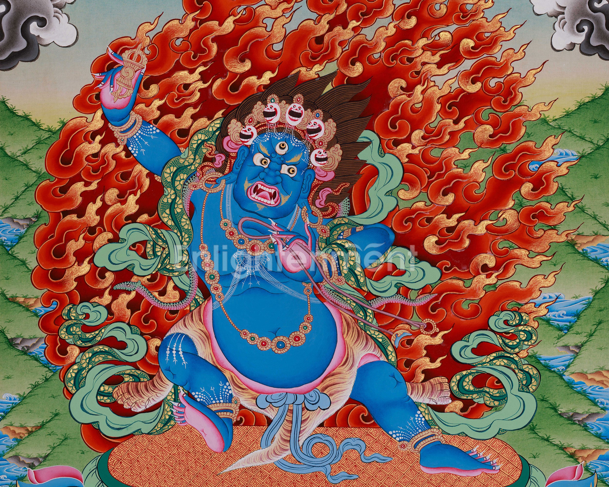 Vajrapani Protector Deity Thangka | Tibetan Dharma Guardian