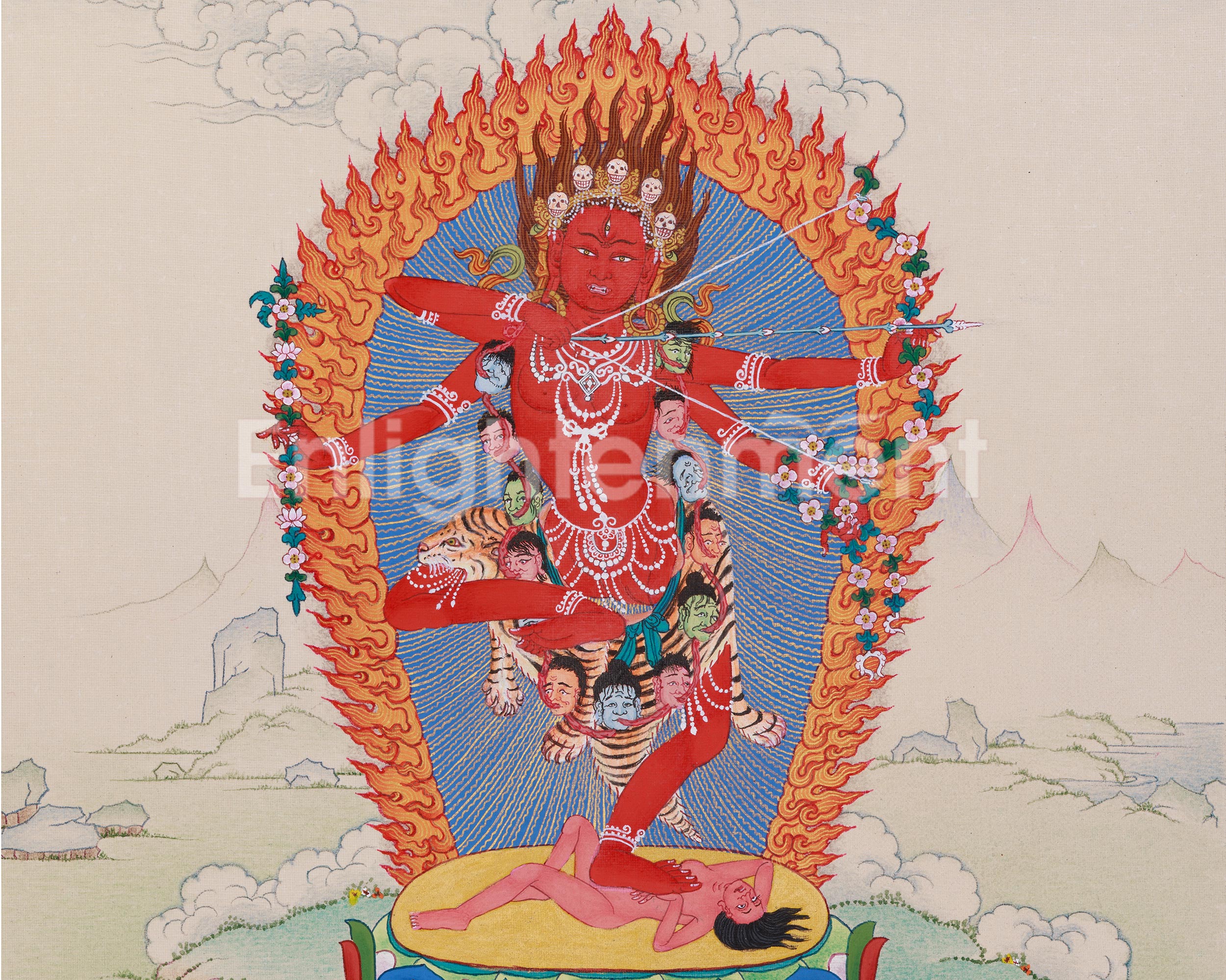 33 cm Kurukulla Artwork | Tibetan Goddess of Love, Magnetism, and Enchantment