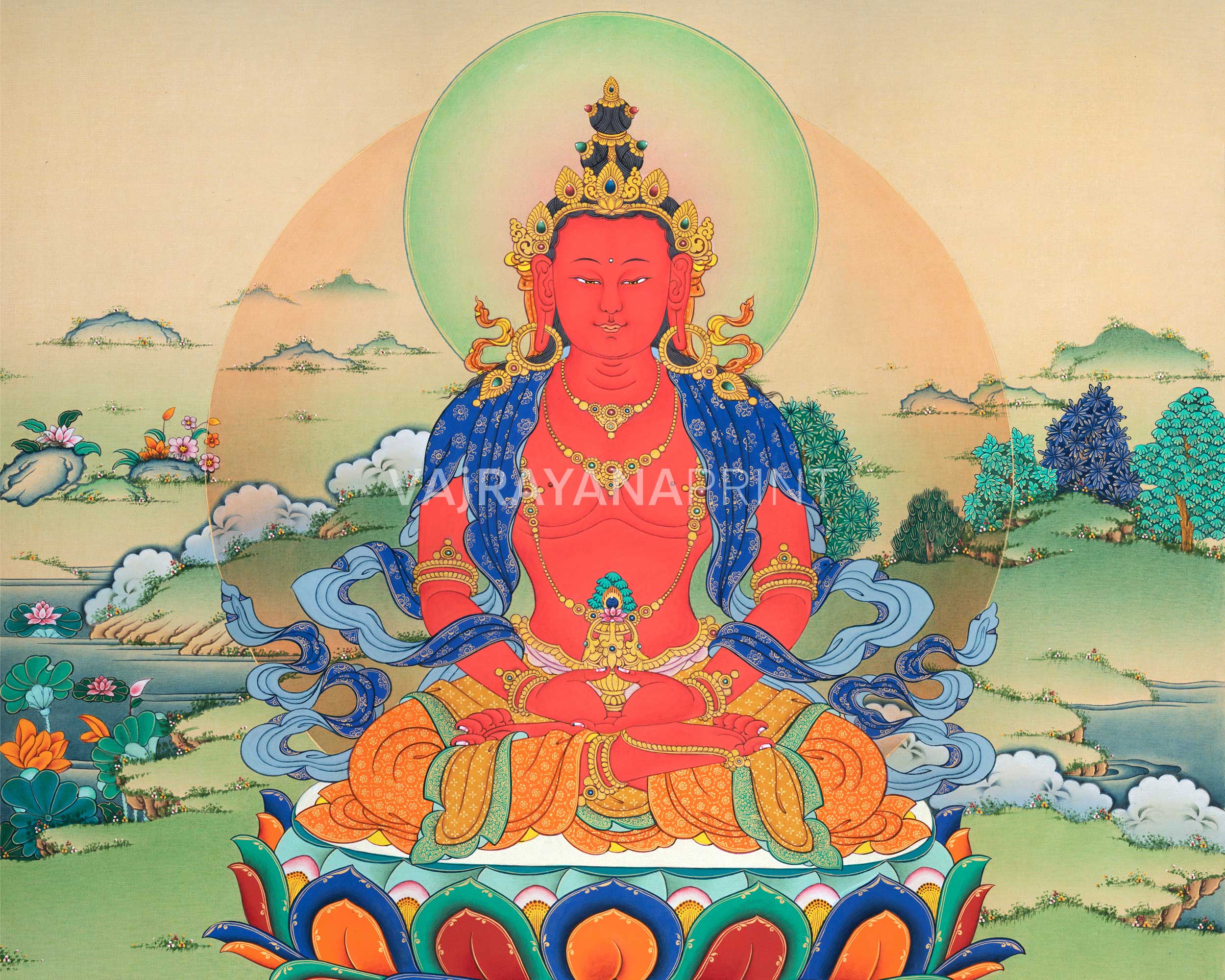 Amitayus-White Tara- Namgyalma Three Thangka Set