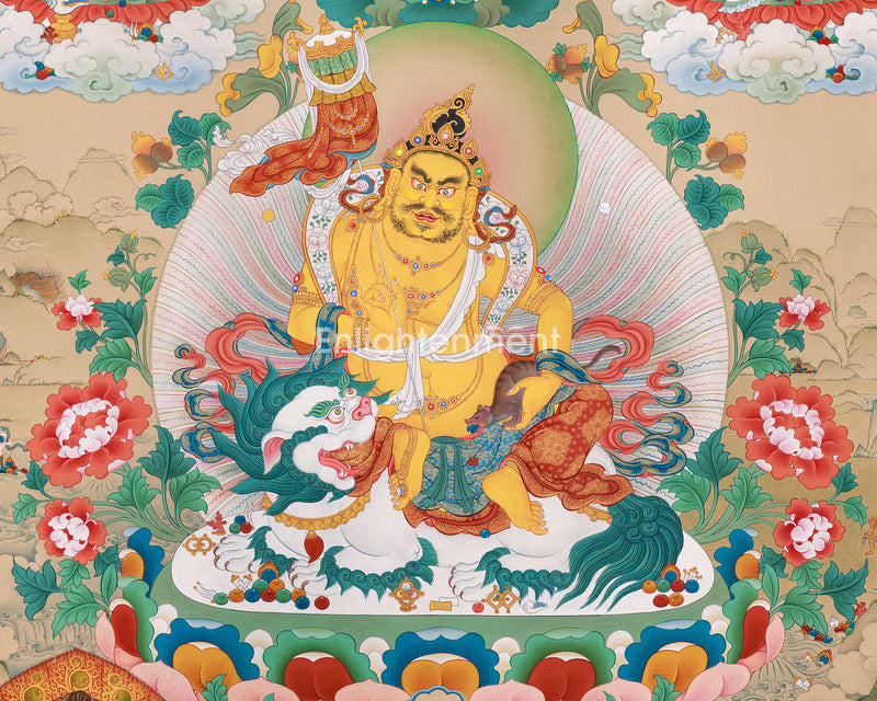 Tibetan Five Dzambhalas Thangka | Wealth Deities for Abundance & Success