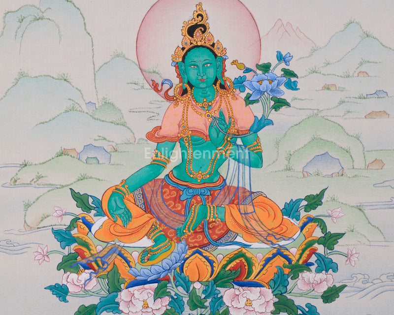 Sacred Art of Jetsun Dolma | Green Tara Thangka for Spiritual Guidance | Mother of All Buddhas