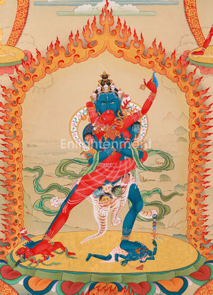 Chakrasamvara and Vajravarahi Yab Yum Thangka | Dakinis, Akshobhya, Sakya Mahakala Spiritual Artwork