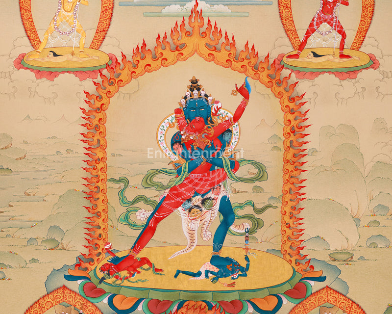 Chakrasamvara and Vajravarahi Yab Yum Thangka | Dakinis, Akshobhya, Sakya Mahakala Spiritual Artwork