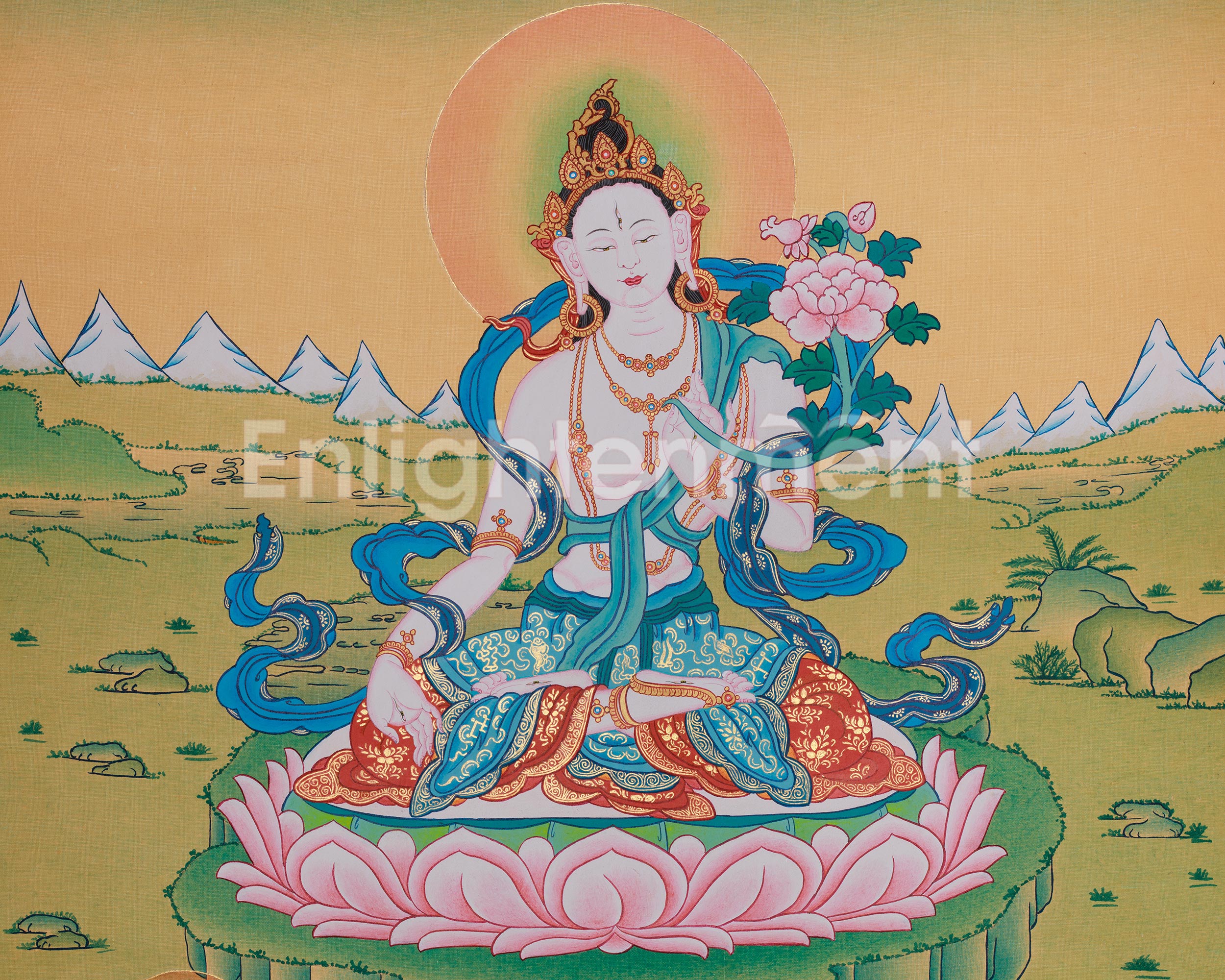 Sacred Sita Tara Art | White Tara | Drolkar | Longevity Deity | Buddhist Artwork